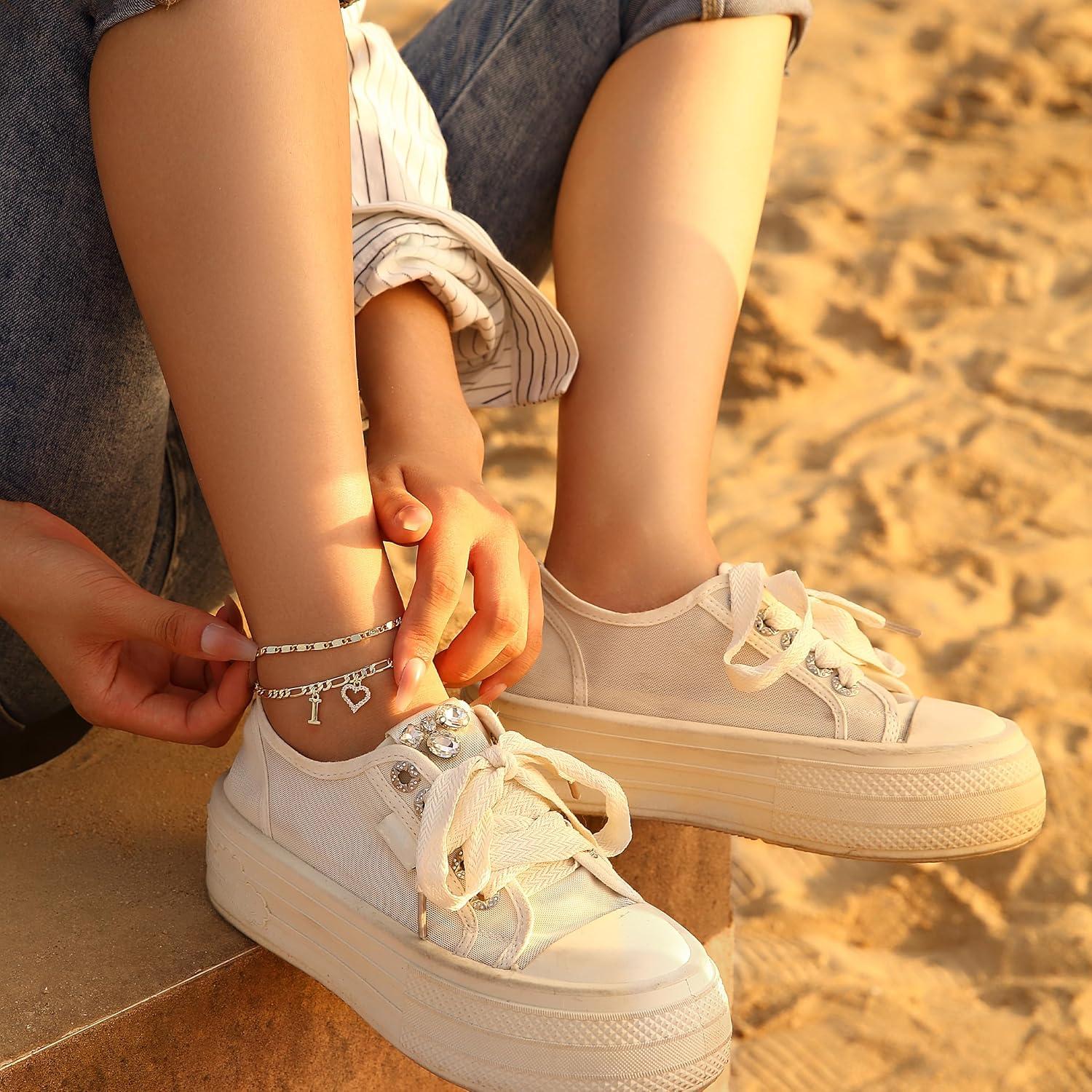 Brazalete de Tobillo Inicial Dorado Wremily Impermeable 20.32 cm