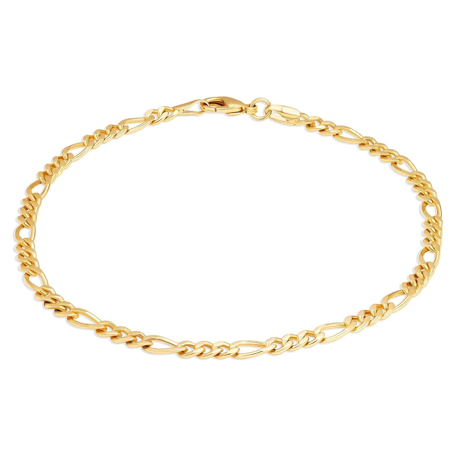 Pulsera de Tobillo Barzel Baño de Oro 18K 25.4 cm Mujeres