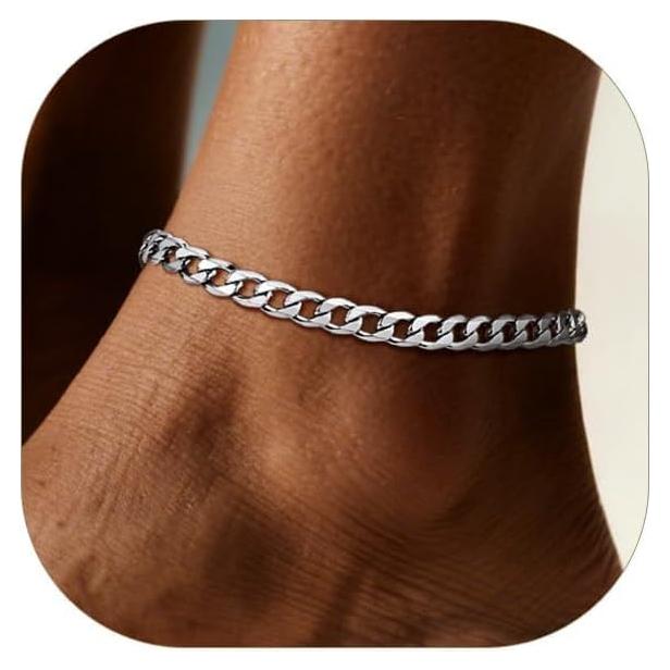 Cadena de Tobillo Ajustable ChainsPro Cubana 6mm - Baño de Oro 18K