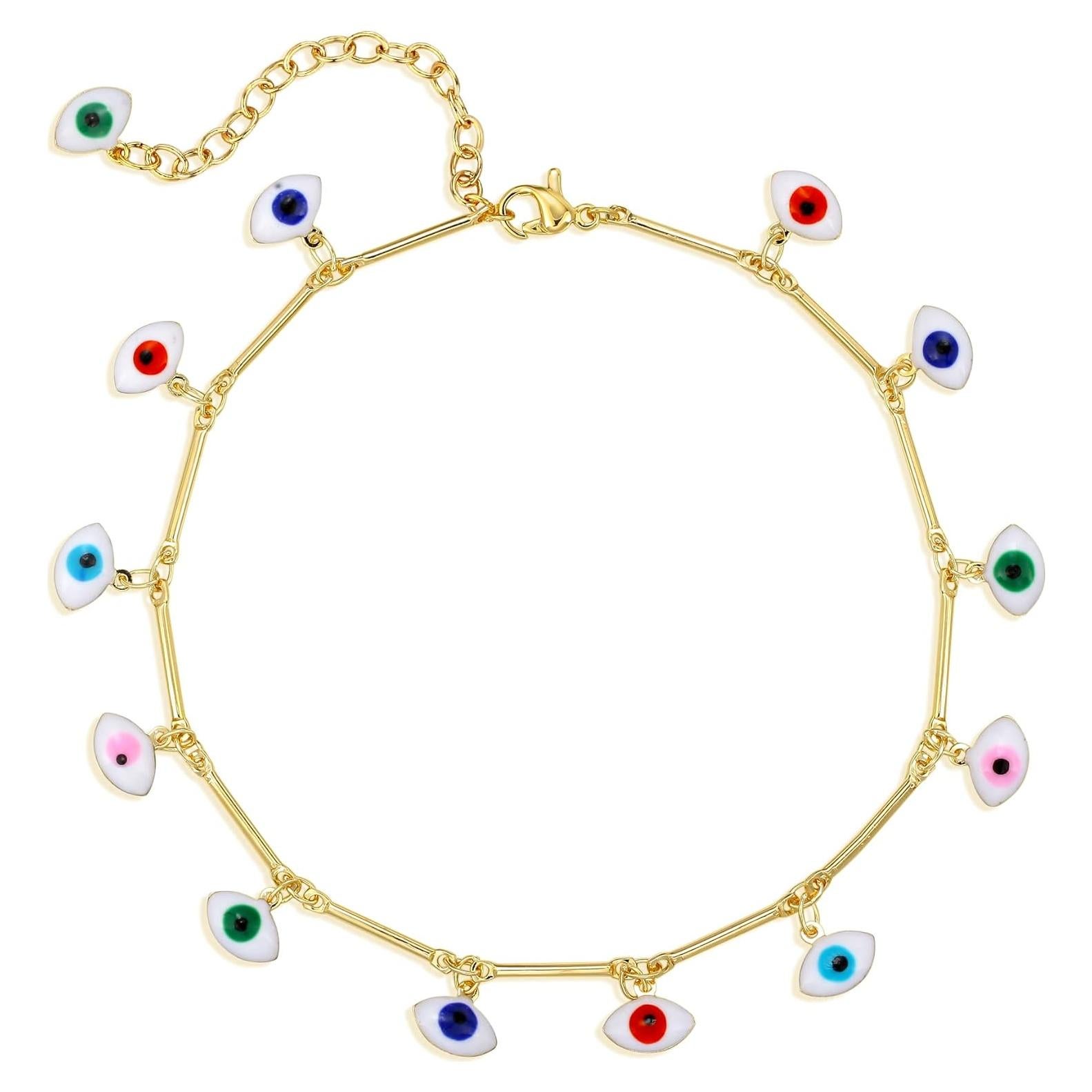 Pulsera de Tobillo Fettero Oro 14K Hipoalergénica 21.1cm