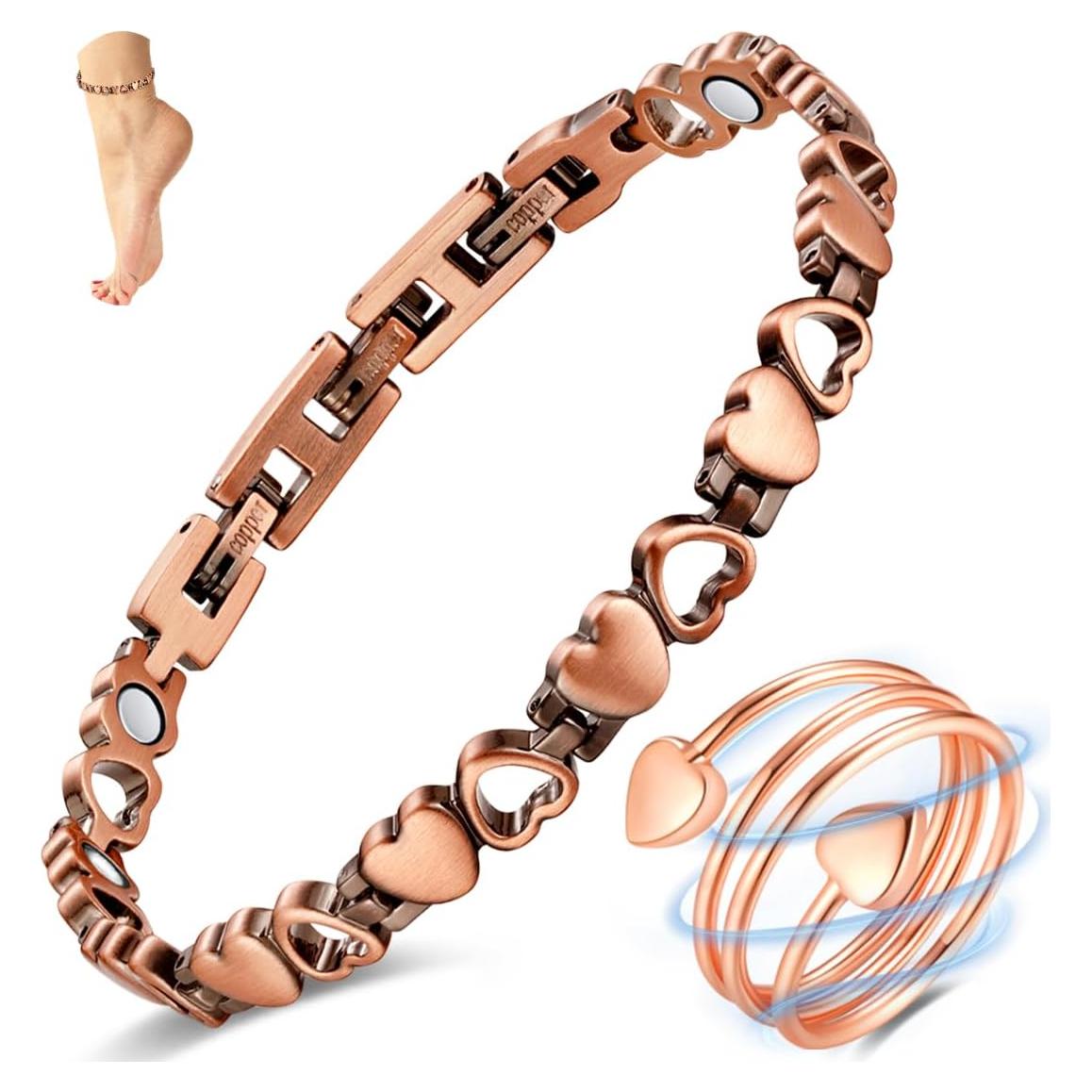 Tobillera Magnética de Cobre Vicmag para Mujeres Ajustable