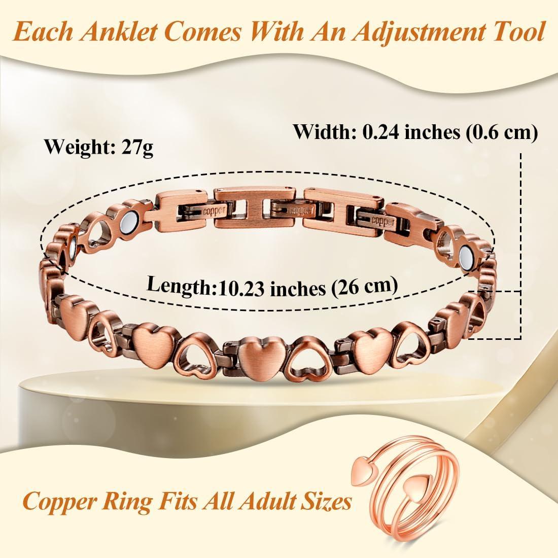 Tobillera Magnética de Cobre Vicmag para Mujeres Ajustable