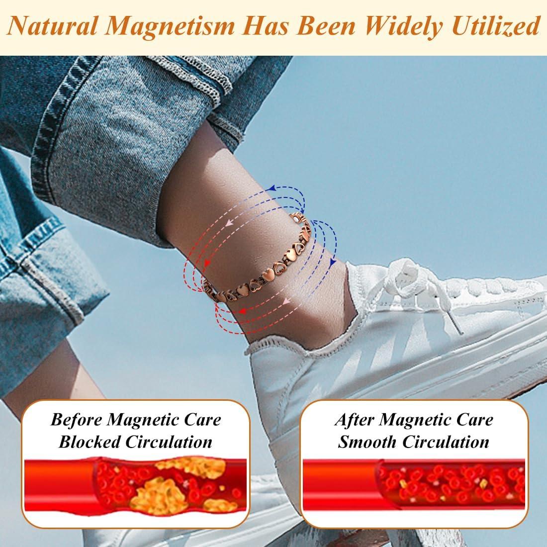 Tobillera Magnética de Cobre Vicmag para Mujeres Ajustable