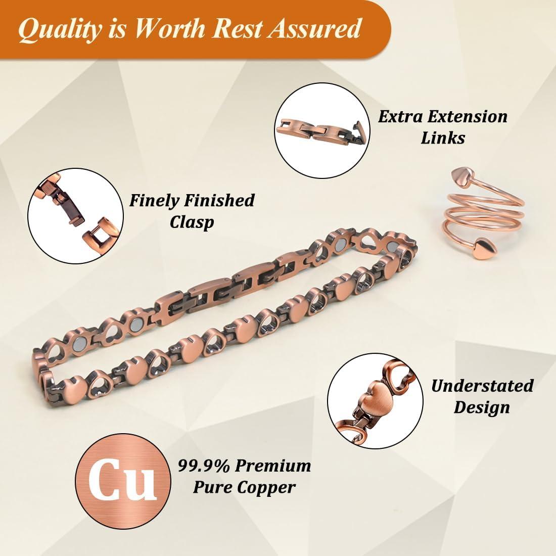 Tobillera Magnética de Cobre Vicmag para Mujeres Ajustable