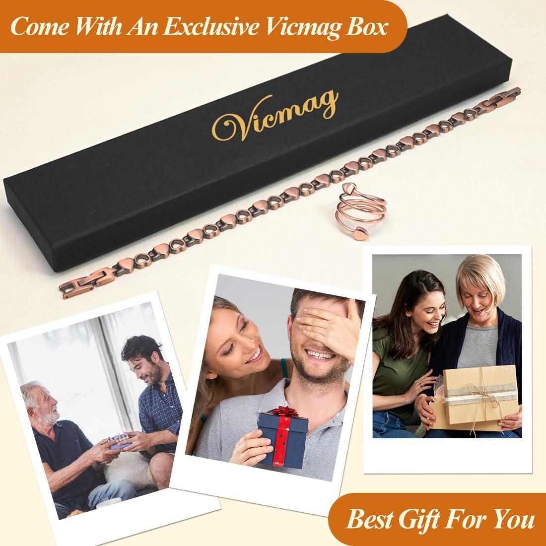 Tobillera Magnética de Cobre Vicmag para Mujeres Ajustable