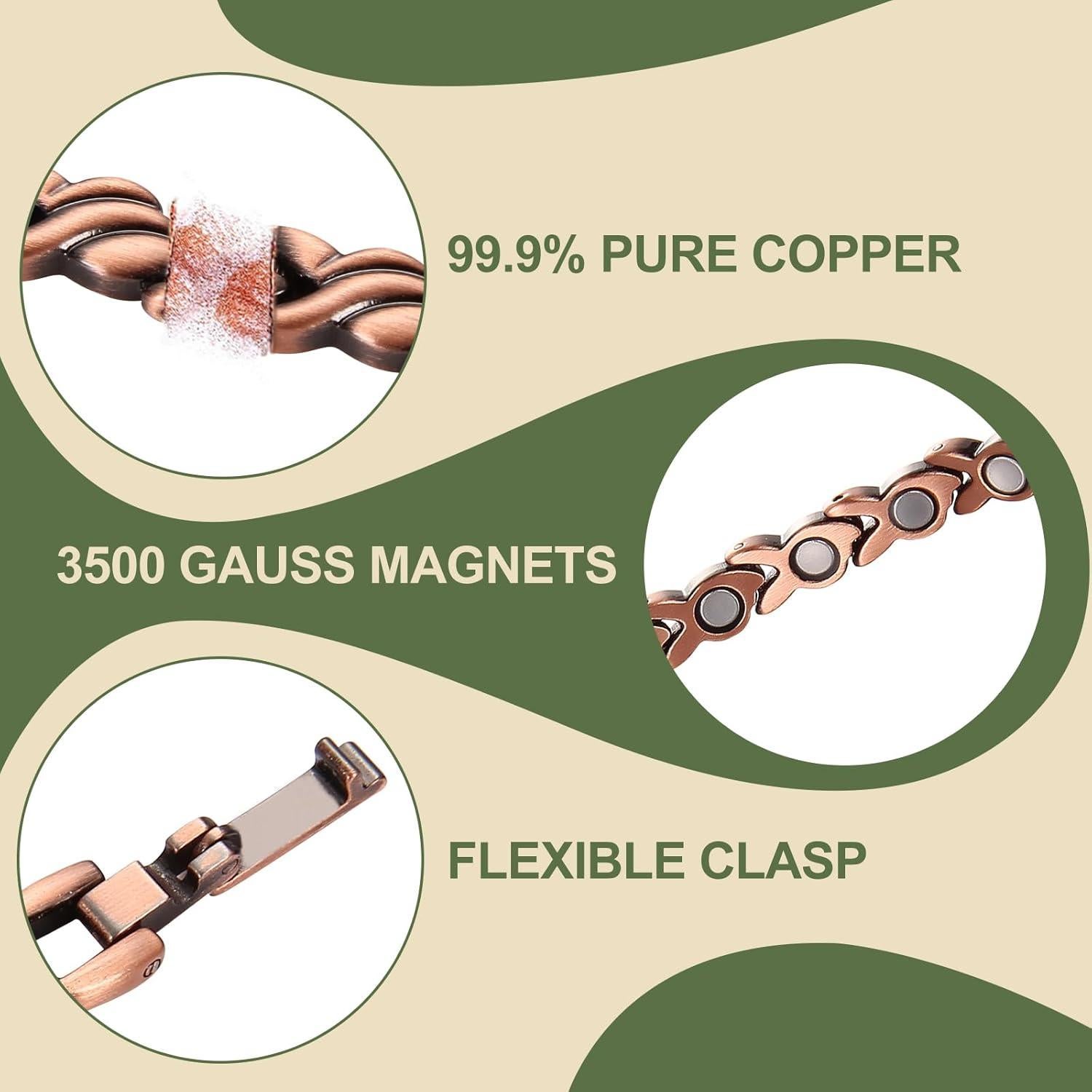 Pulsera de Tobillo Magnética de Cobre MagEnergy 25.4 cm