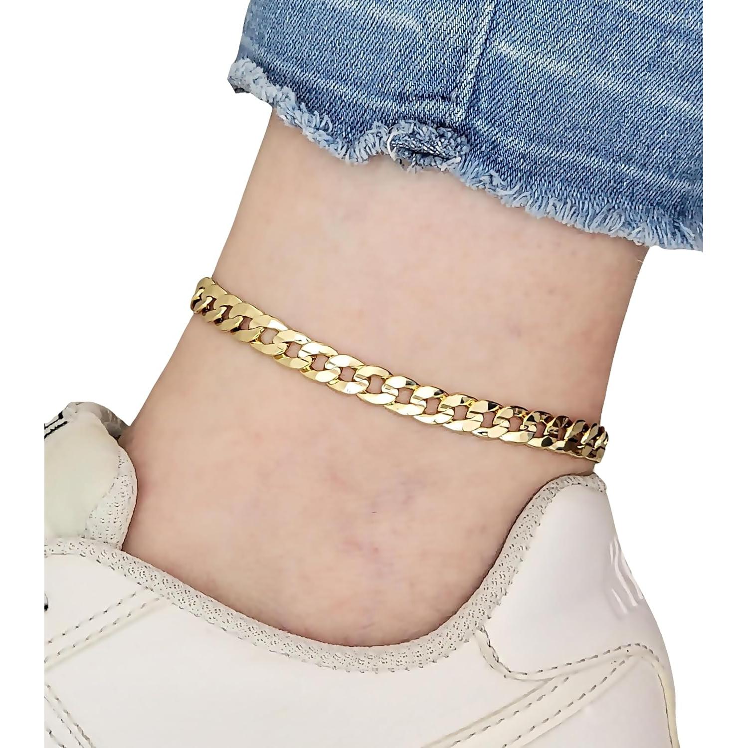 Tobillera de oro electrochapado En para mujeres 22.86-30.48 cm