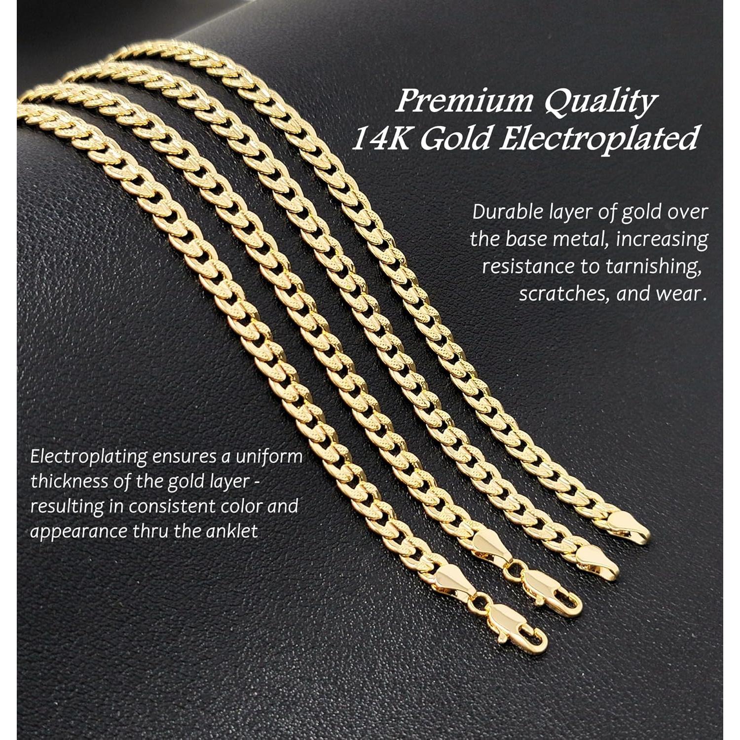 Tobillera de oro electrochapado En para mujeres 22.86-30.48 cm