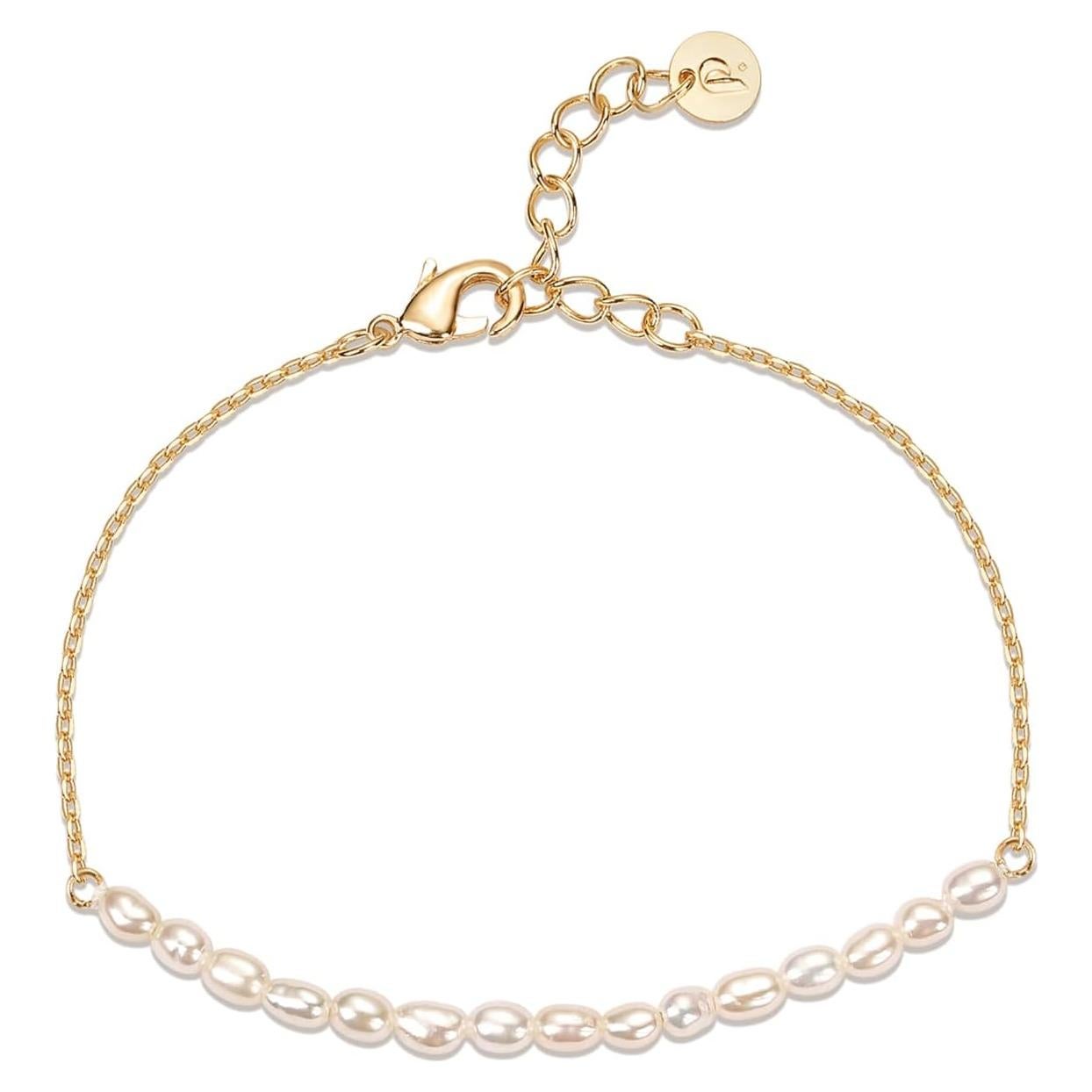 Pulsera de Perlas de Agua Dulce PAVOI con Baño de Oro 14K