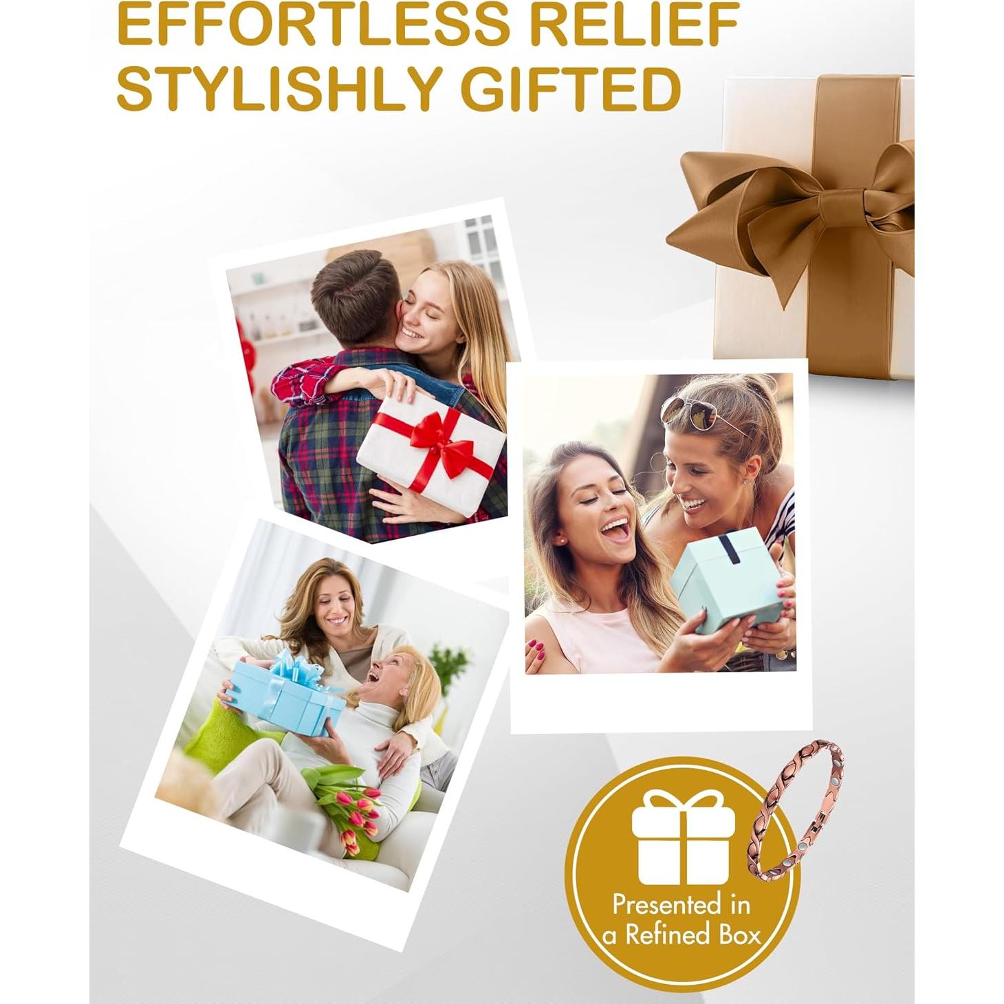 Tobillera Magnética de Cobre Puro Feraco Oro Rosa 25cm