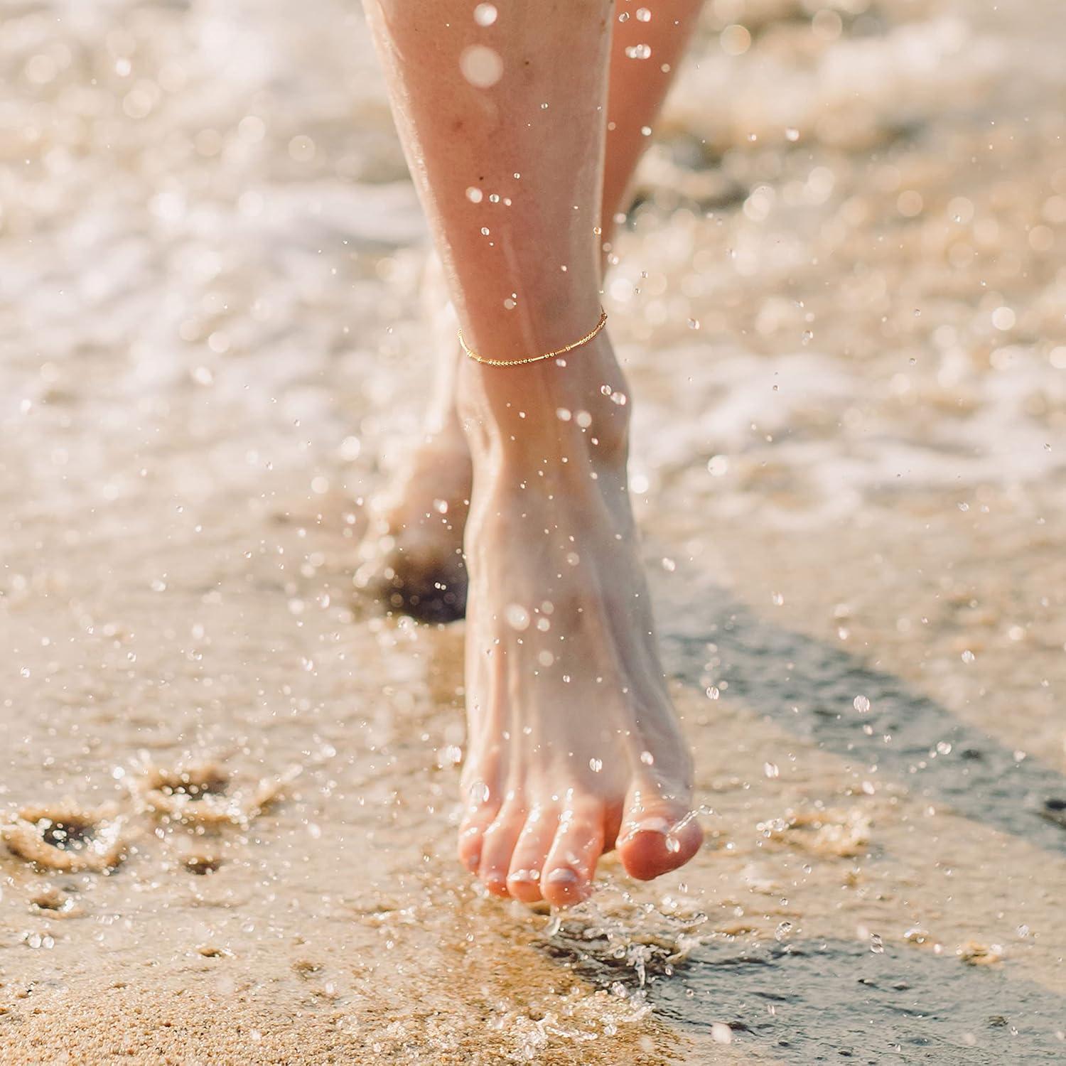 Pulsera de Tobillo JoycuFF Código Morse Ajustable Oro