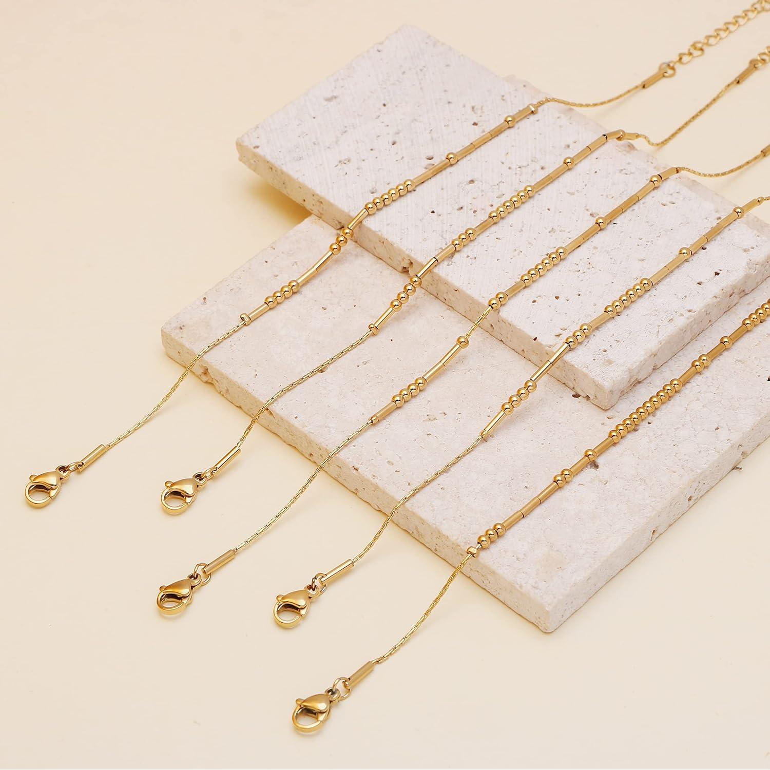 Pulsera de Tobillo JoycuFF Código Morse Ajustable Oro