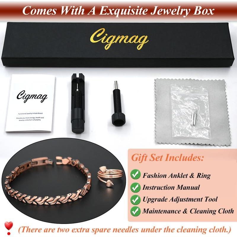 Tobillera Magnética de Cobre Cigmag para Mujeres Ajustable