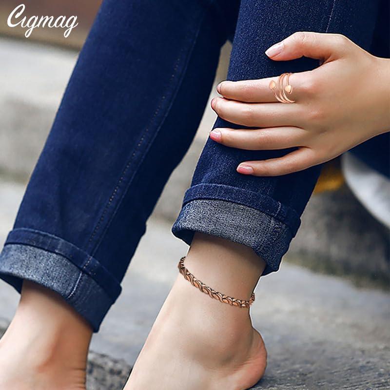 Tobillera Magnética de Cobre Cigmag para Mujeres Ajustable