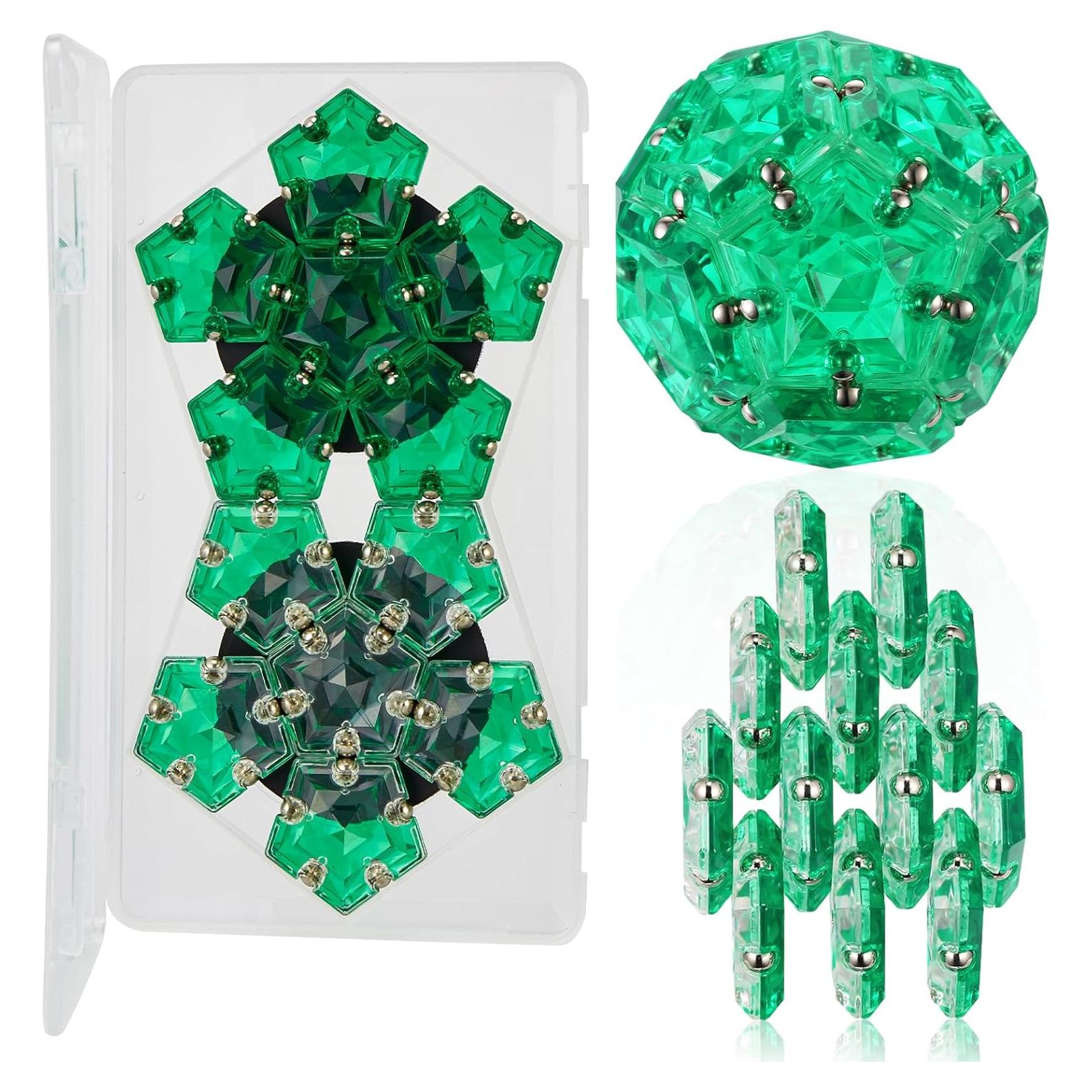 Esfera Magnética Antiestrés LAFFTRAK Verde Cristal - Set 12 Piezas