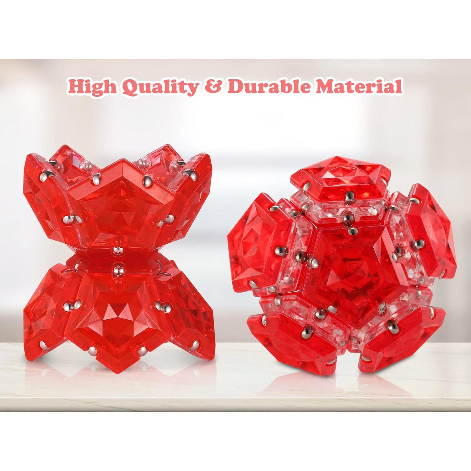 LAFFTRAK Esfera Magnética Antiestrés Set 12 Piezas Rojo