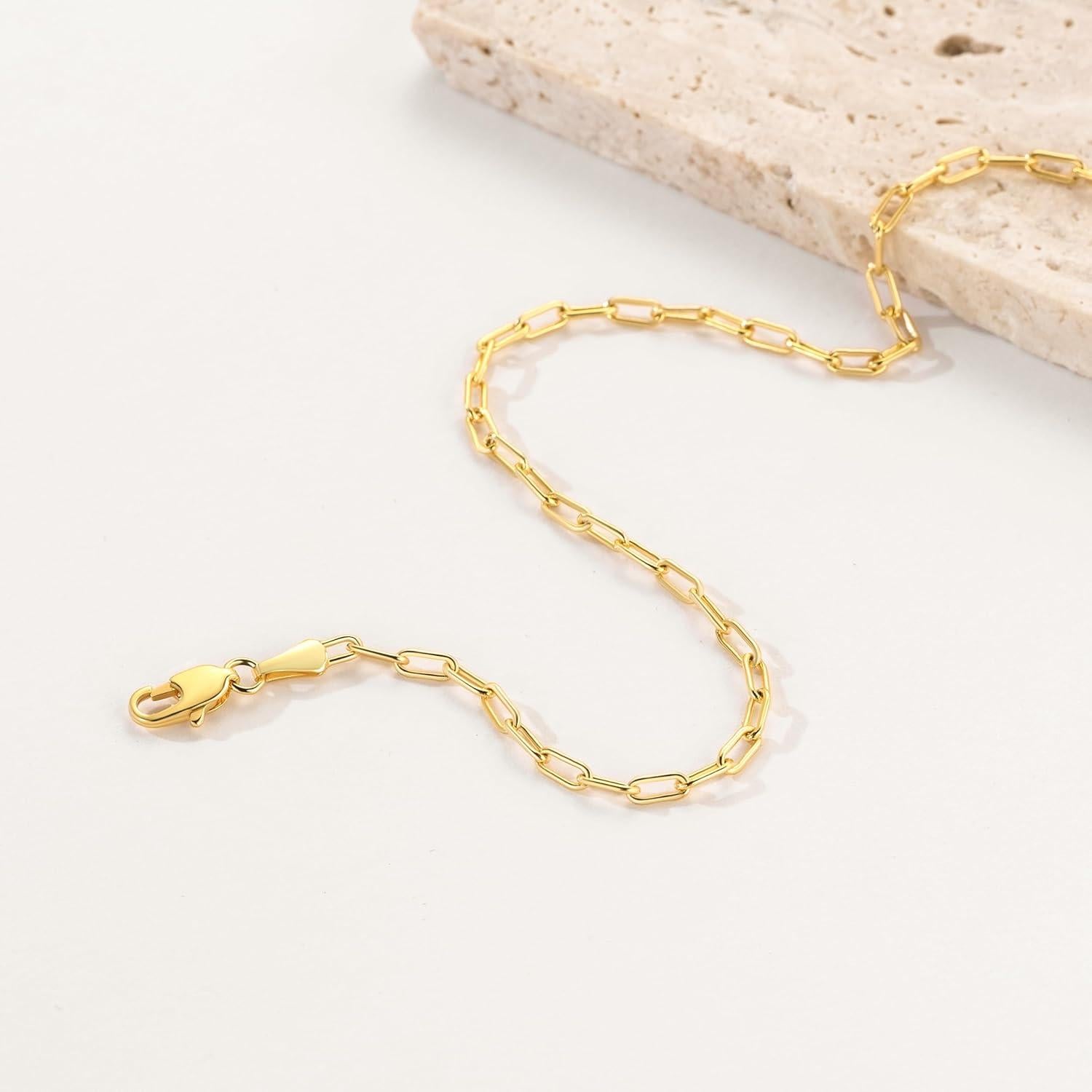 Pulsera de Tobillo Dorada 14K ERIN MARIE 23-28 cm 2.5 mm