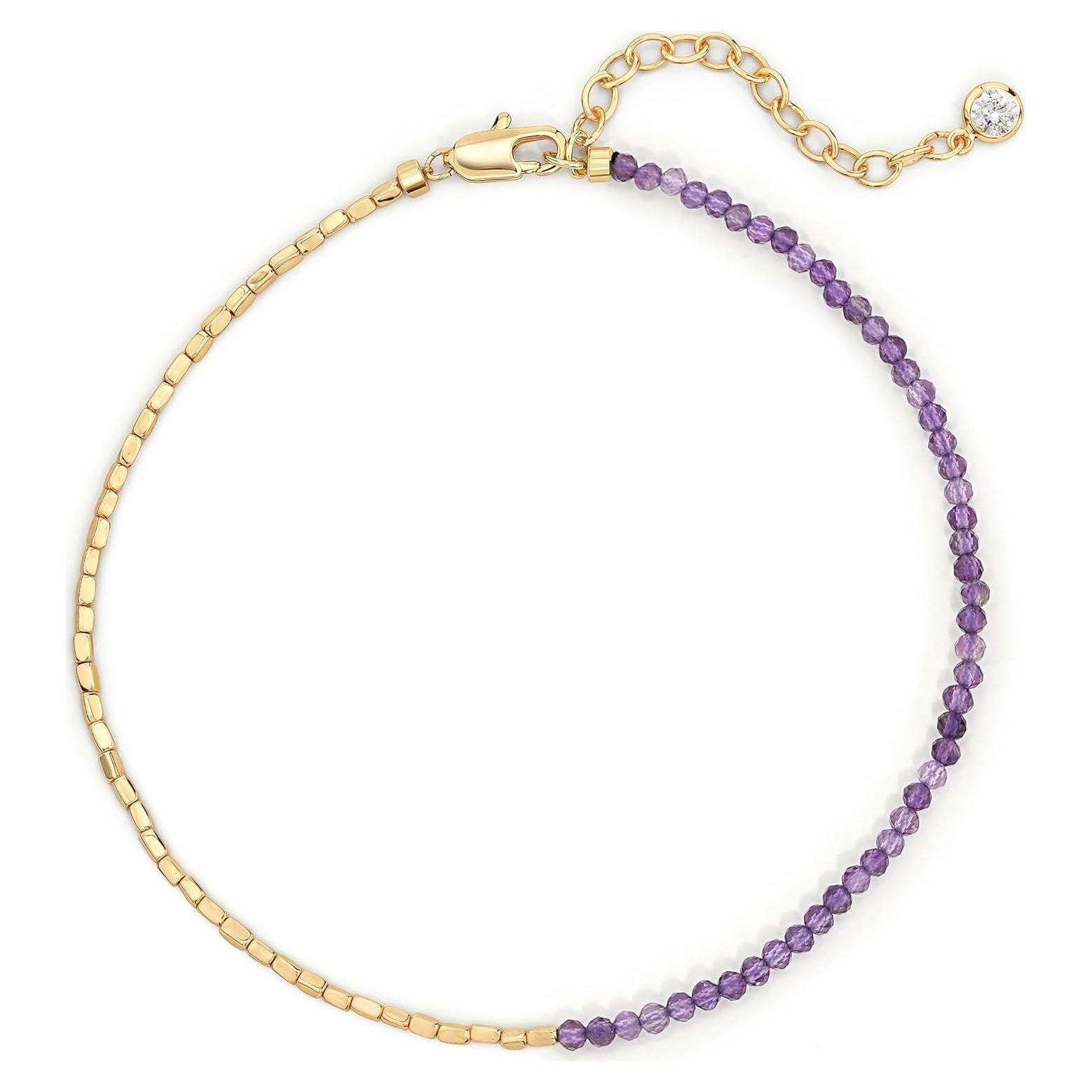 Pulsera de Tobillo DREMMY STUDIOS 14K Oro y Piedras Naturales