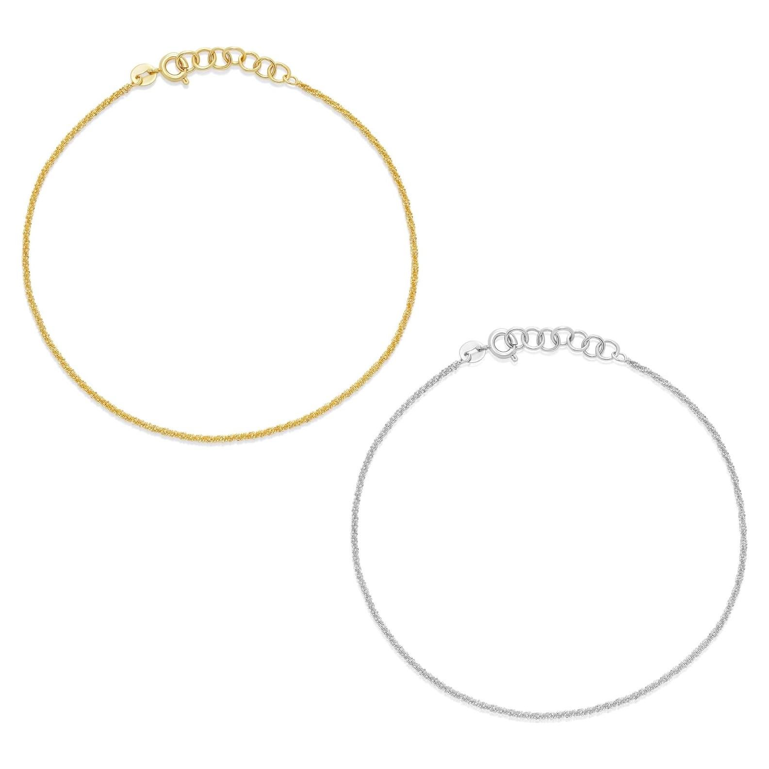 Conjunto de Tobilleras de Plata Esterlina y Oro 14K Amazon Essentials
