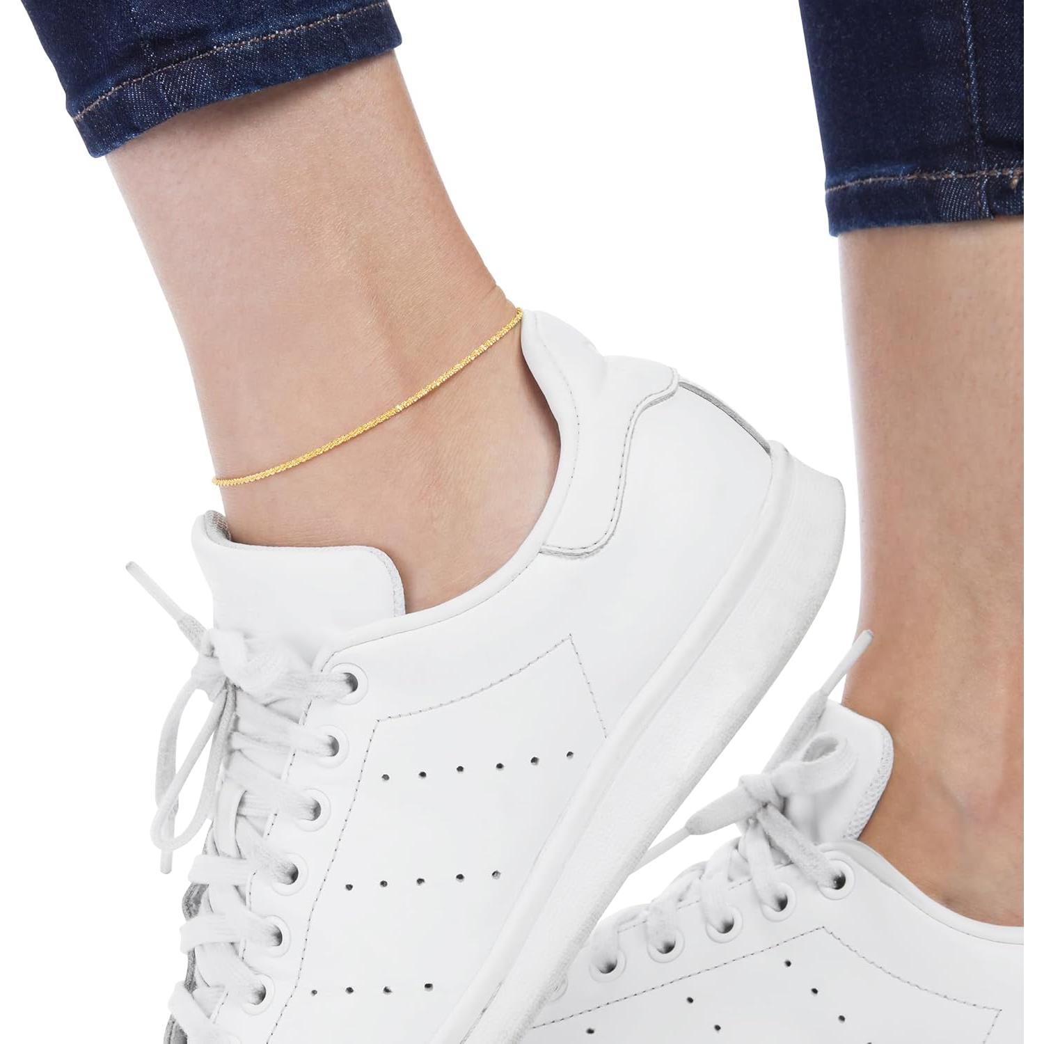 Conjunto de Tobilleras de Plata Esterlina y Oro 14K Amazon Essentials