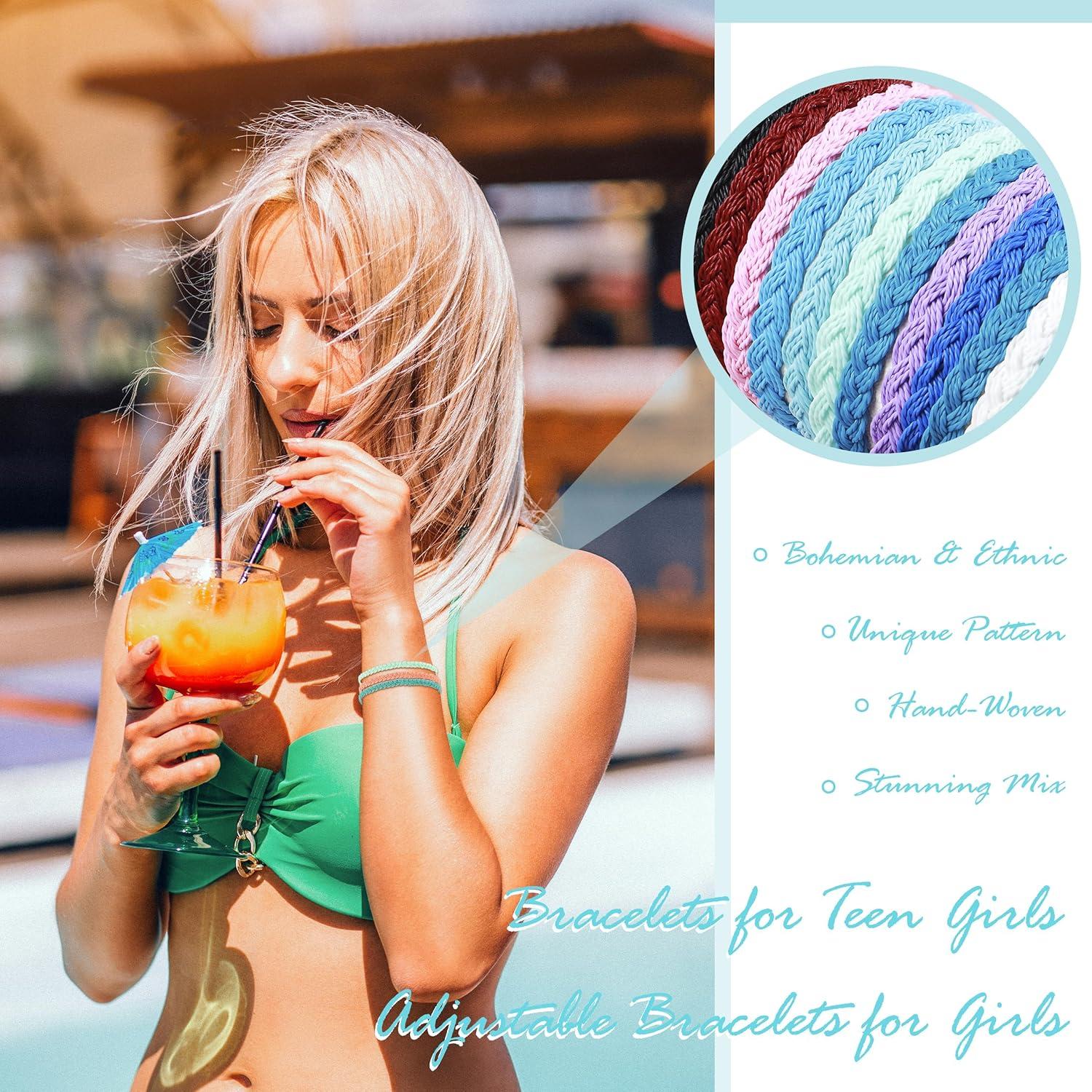 Pulseras de Cuerda Surferas para Mujeres - Ajustables y Impermeables