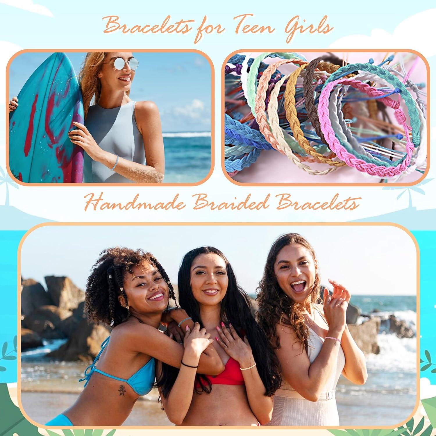 Pulseras de Cuerda Surferas para Mujeres - Ajustables y Impermeables