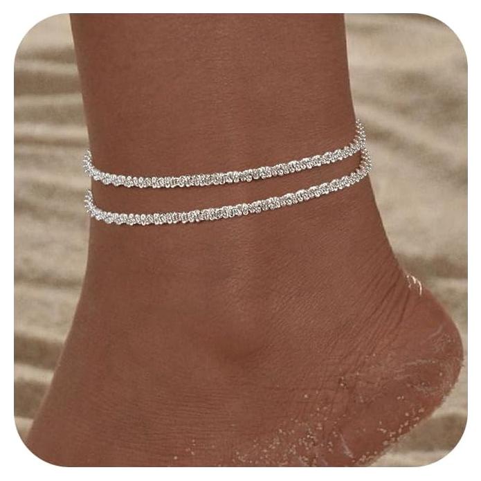 Pulsera de Tobillo Ajustable Oro 14k para Mujeres - Hipoalergénica