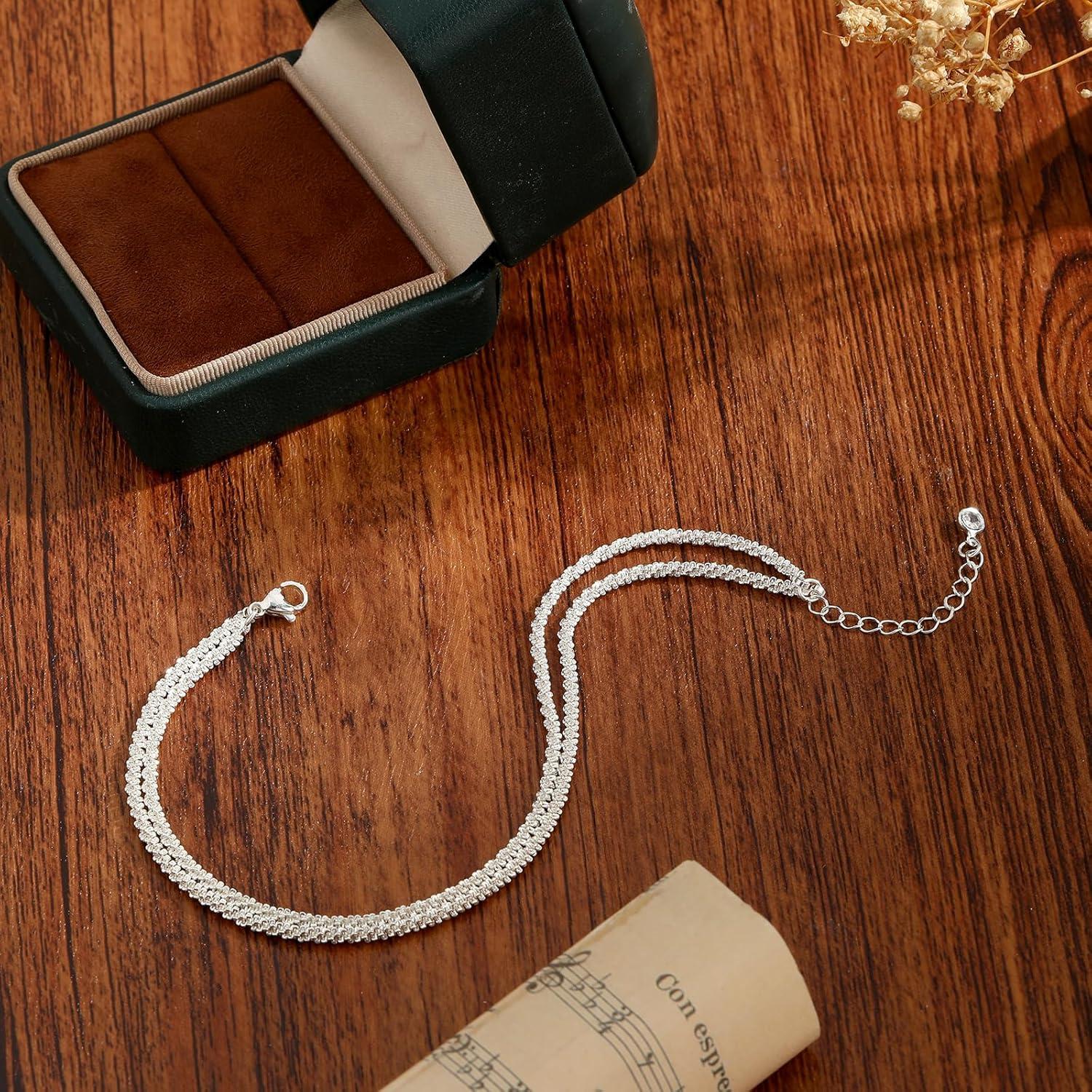 Pulsera de Tobillo Ajustable Oro 14k para Mujeres - Hipoalergénica