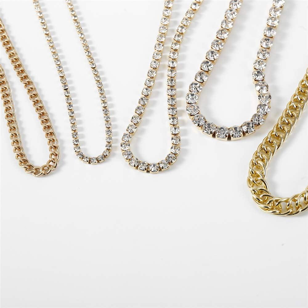 Conjunto de Tobilleras de Rhinestone Oro 18K para Mujeres