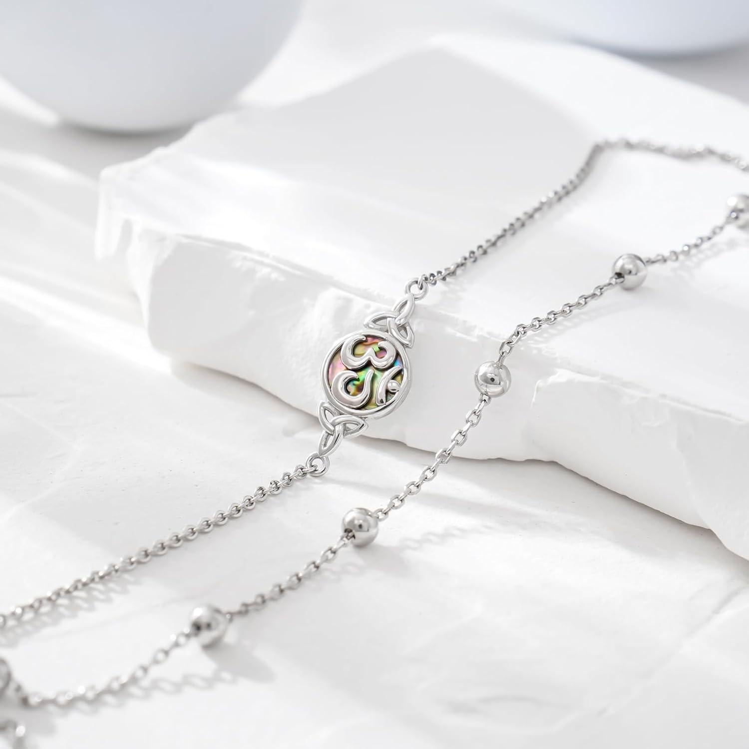 Tobillera Dainty S925 Plata Esterlina Ajustable para Mujeres 25.4-27.9 cm