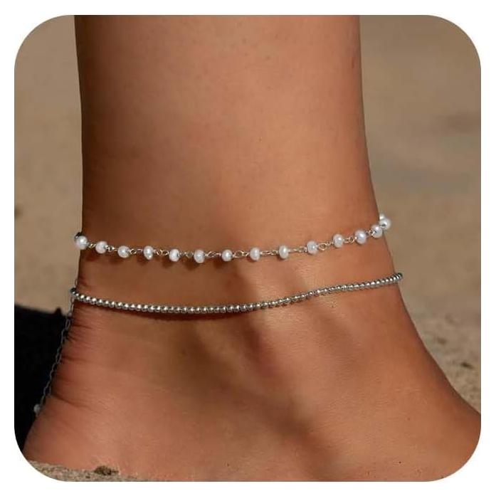 Tobilleras de Oro 14K para Mujeres ASCOMY - Ajustables y Delicadas