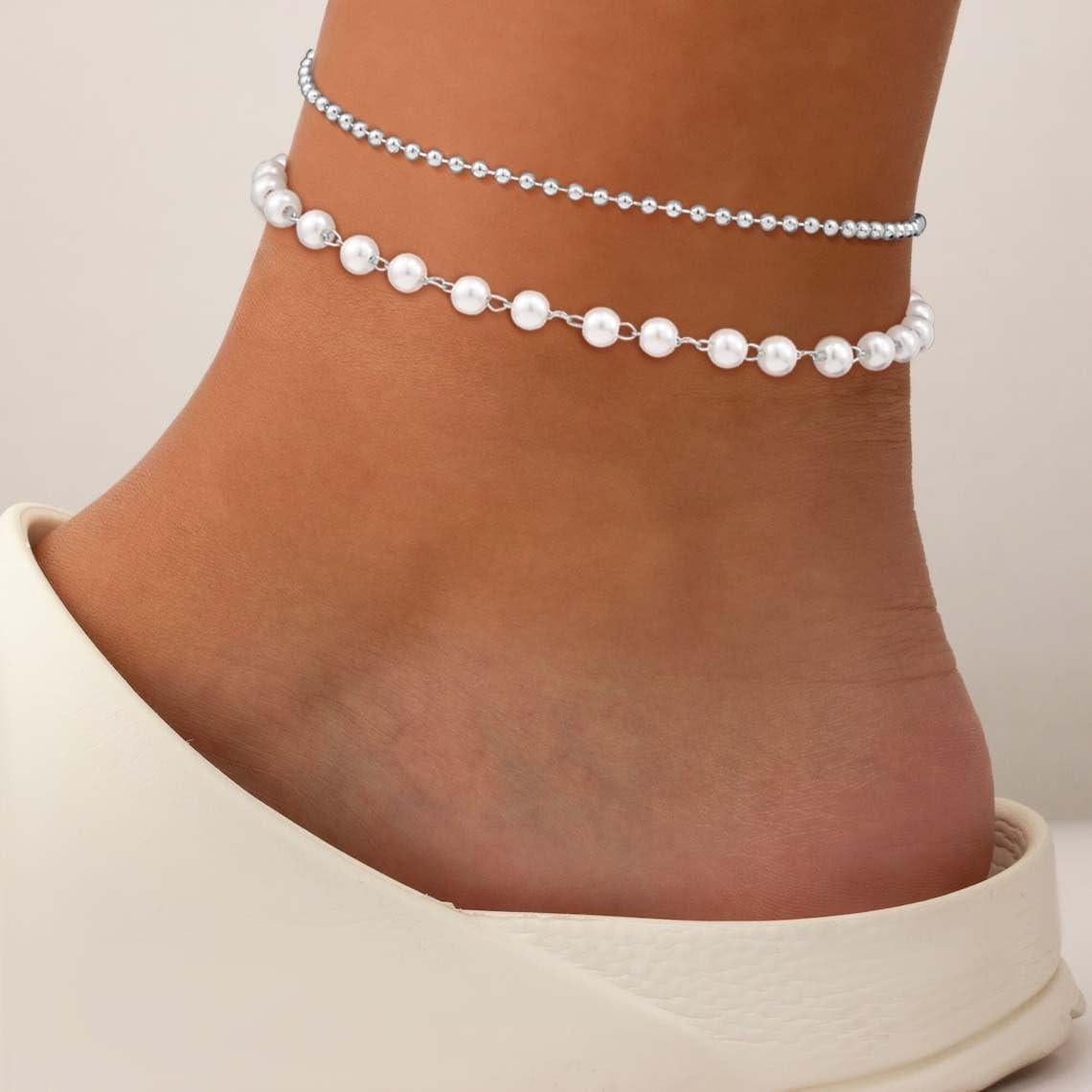 Tobilleras de Oro 14K para Mujeres ASCOMY - Ajustables y Delicadas