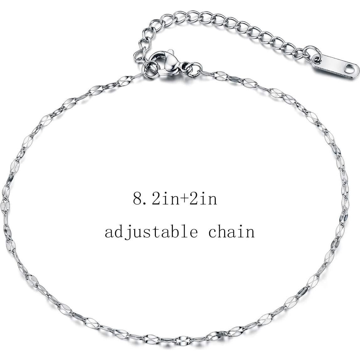 Pulsera de Tobillo para Mujeres Acero Inoxidable 20.8 cm Oro