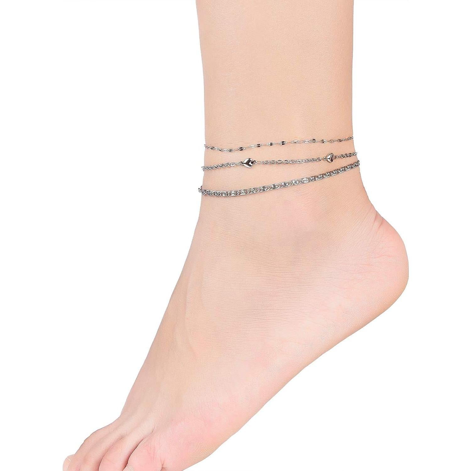 Pulsera de Tobillo para Mujeres Acero Inoxidable 20.8 cm Oro