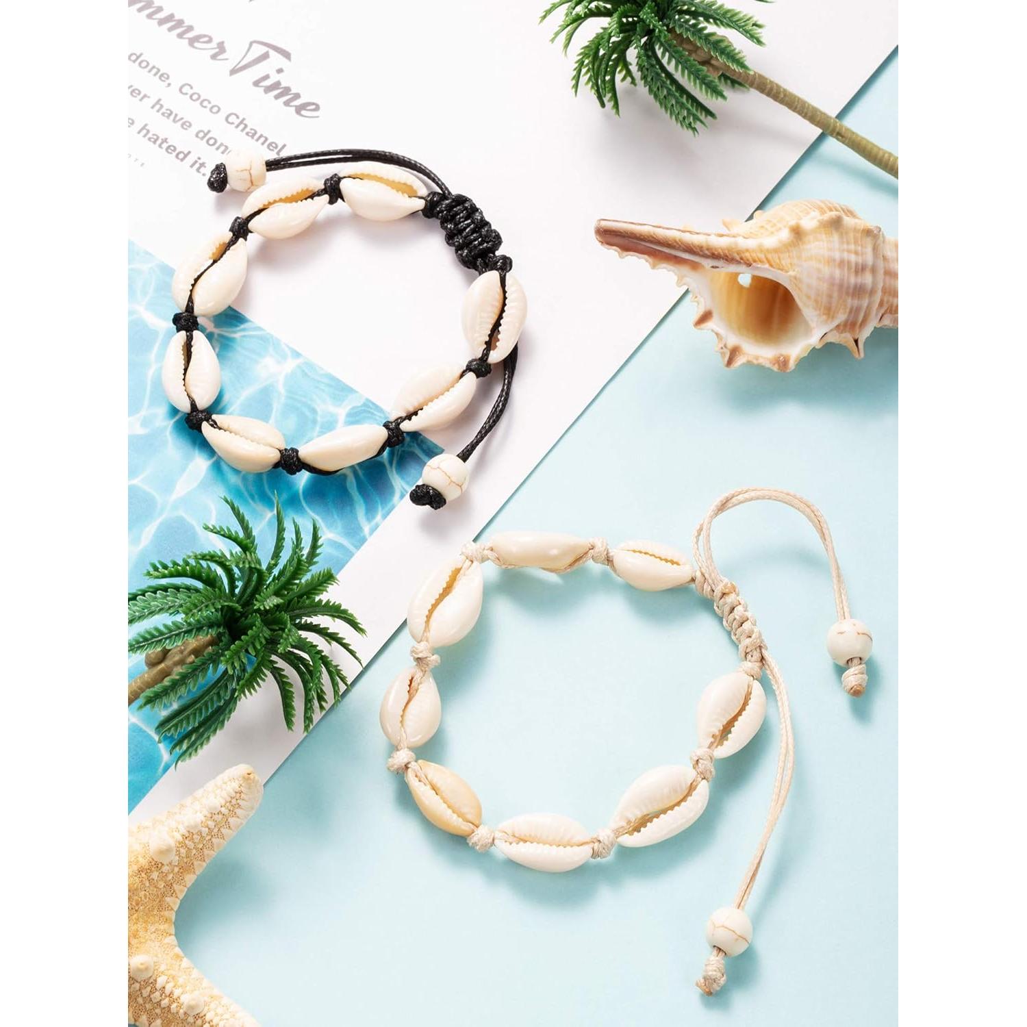 Pulsera de Tobillo Boho Meekoo 2 Piezas con Conchas Naturales