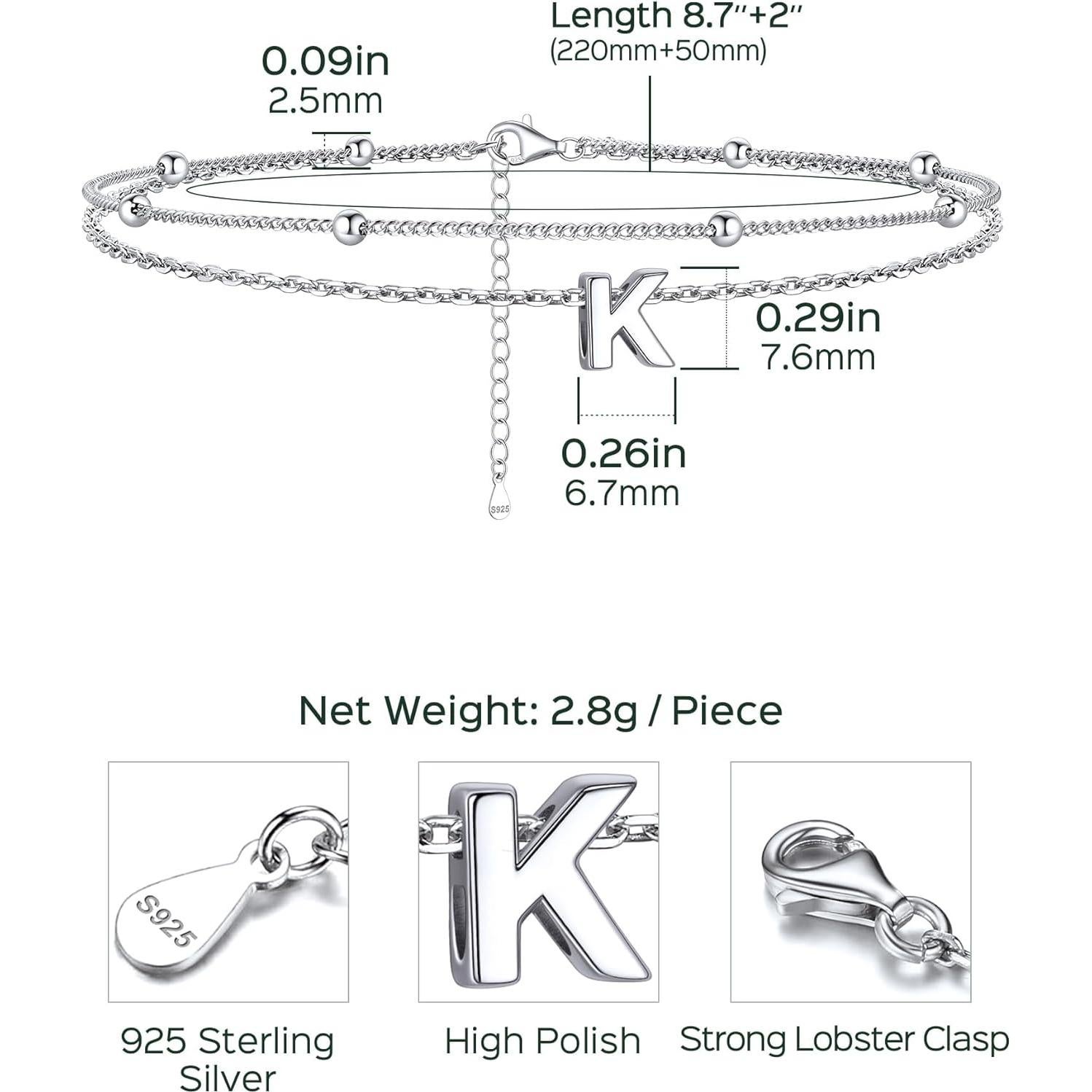 Pulsera de Tobillo ChicSilver Plata Esterlina 925 Ajustable