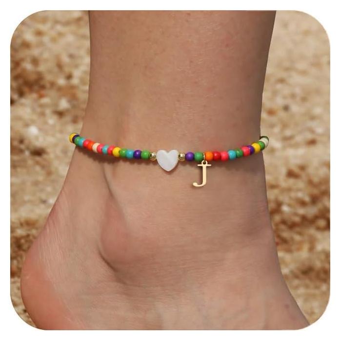 Pulsera de Tobillo Honsny para Mujeres con Cuentas Coloridas