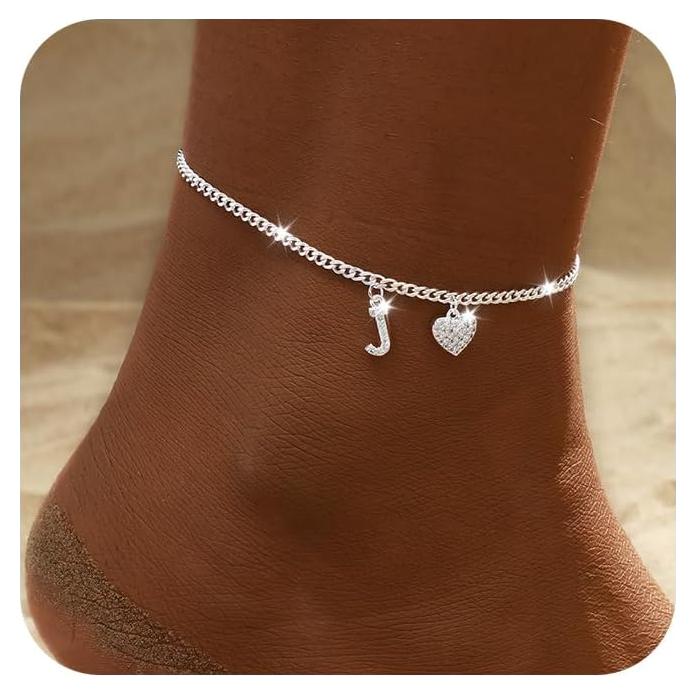 Tobillera de Oro Laminado 14k para Mujeres Ajustable Corazón