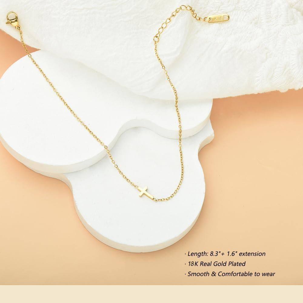 Tobilleras de Oro 18K para Mujeres Ajustables Resistentes al Agua