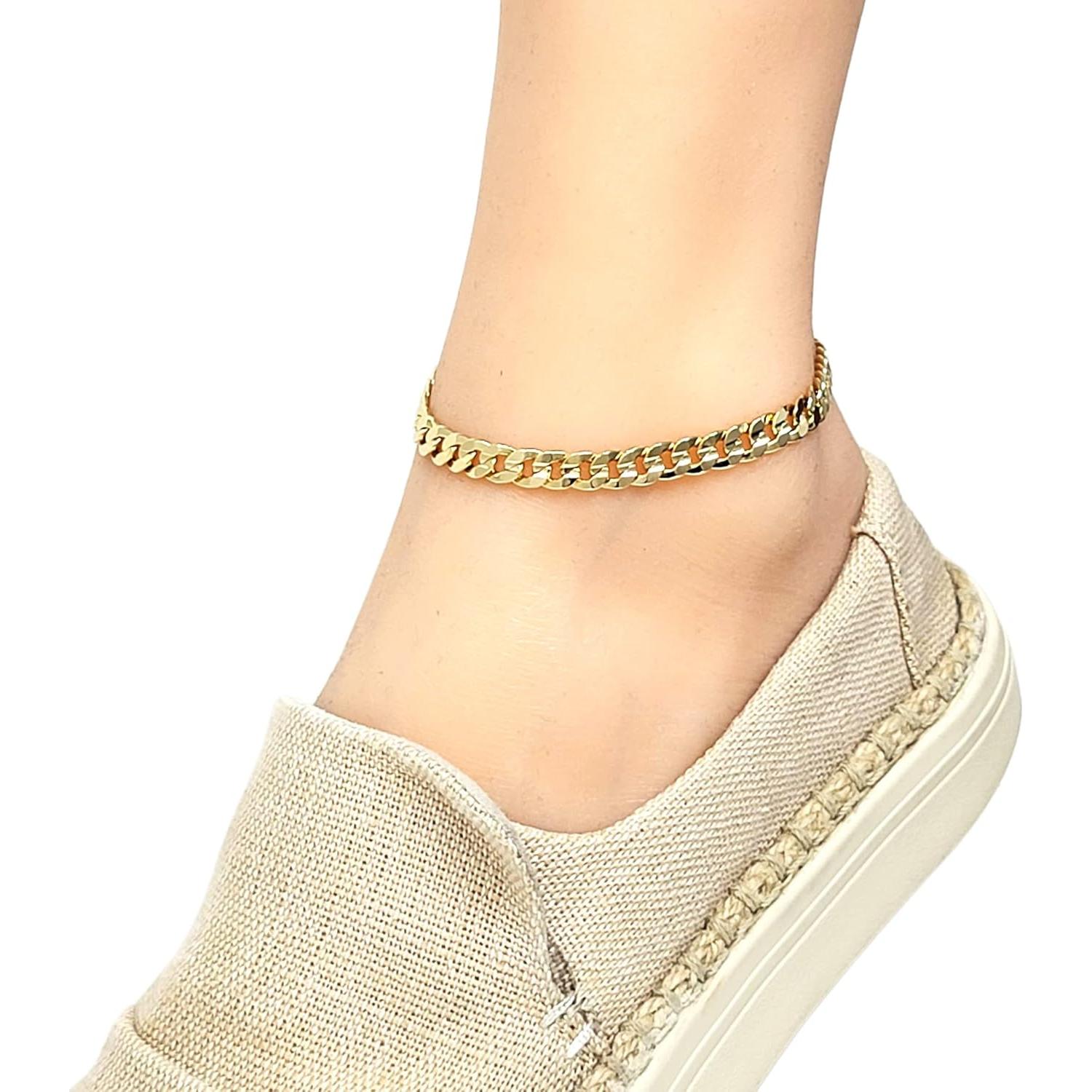 Tobillera de Oro Electrolítico Fashion 21 para Mujeres 25.4 cm