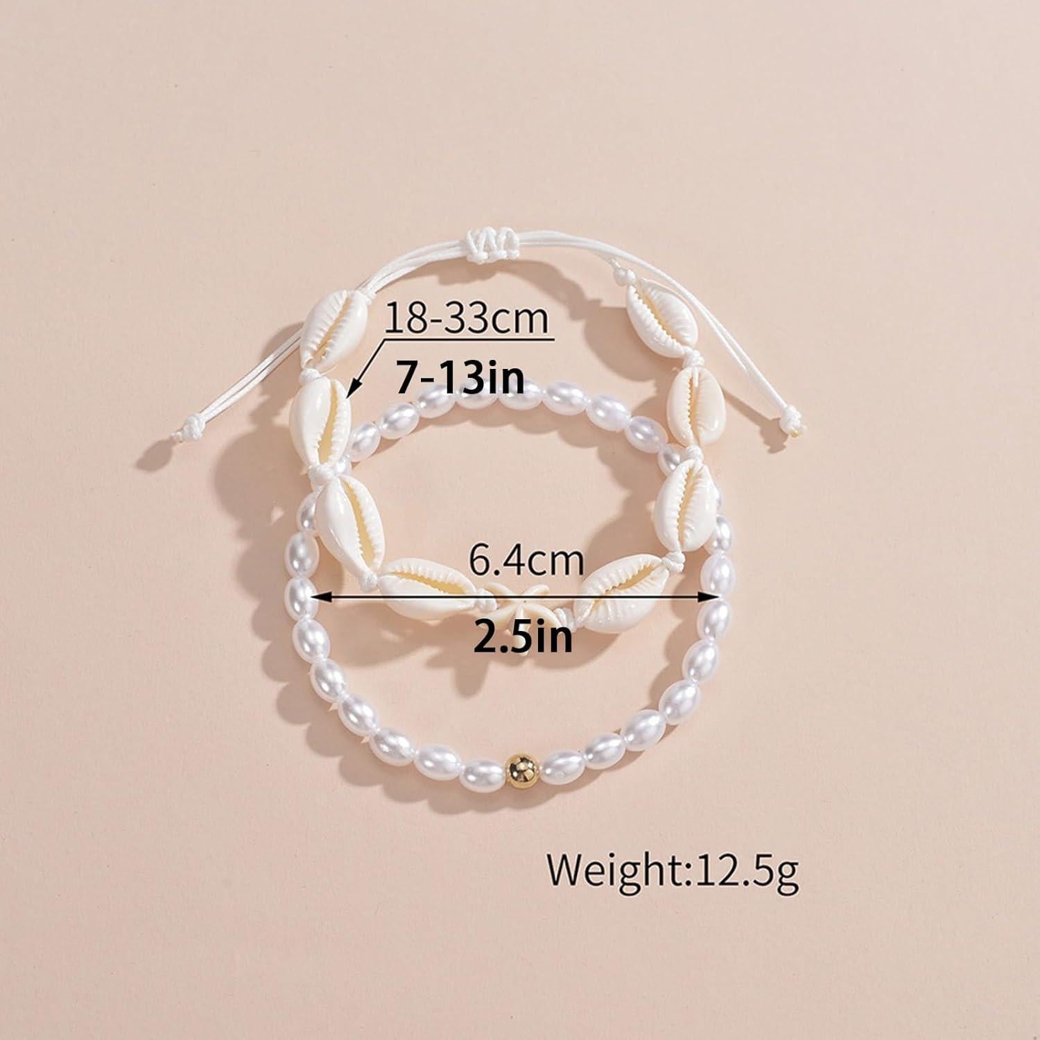 Tobillera de Perlas para Mujeres Doble Capa Elegante