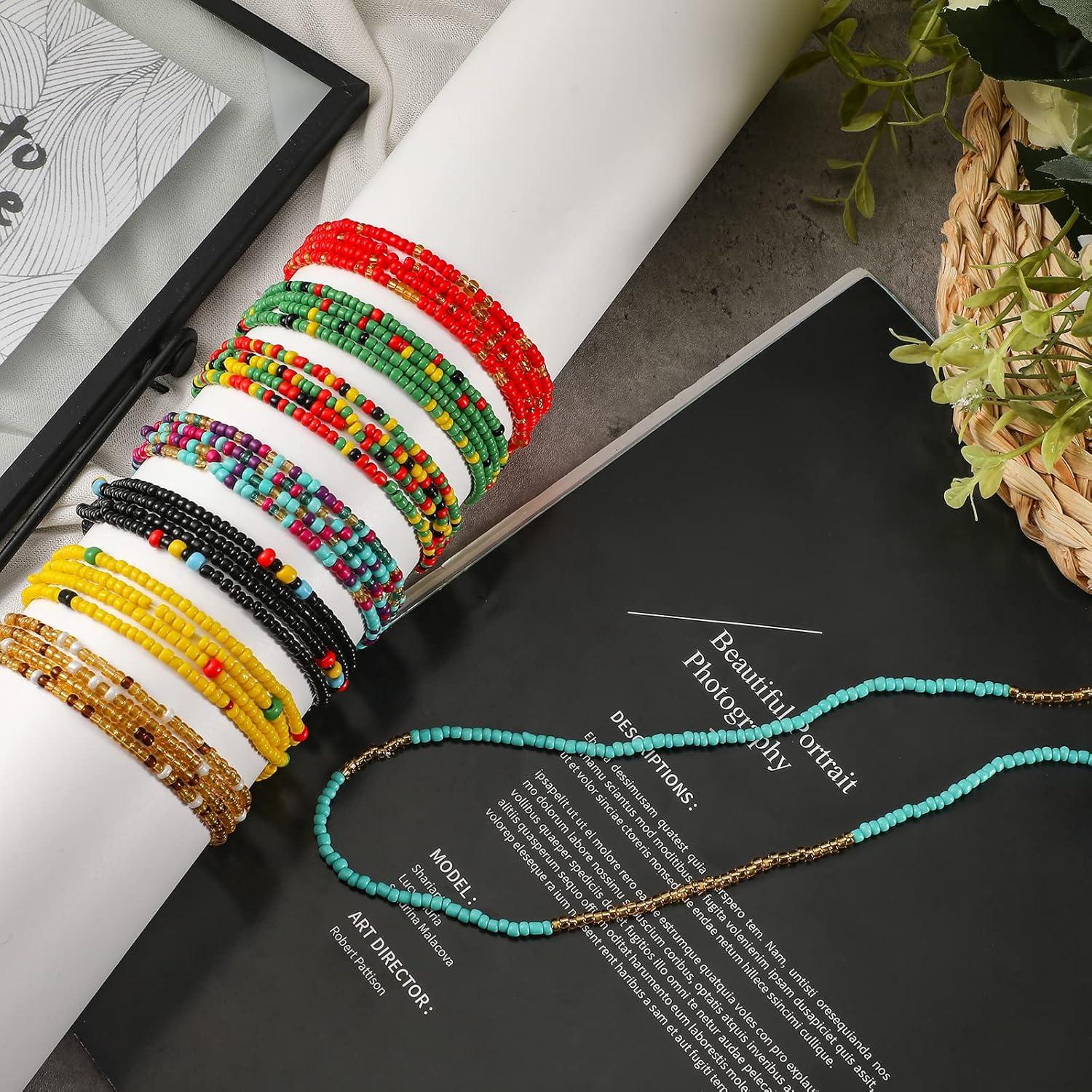 Pulseras de Tobillo Elásticas Junkin 8 Pcs Boho Multicolor