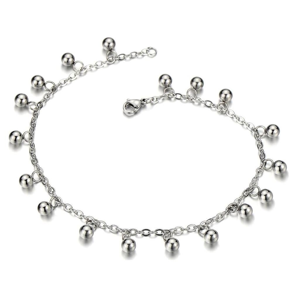 Pulsera de tobillo de acero inoxidable COOLSTEELANDBEYOND plata