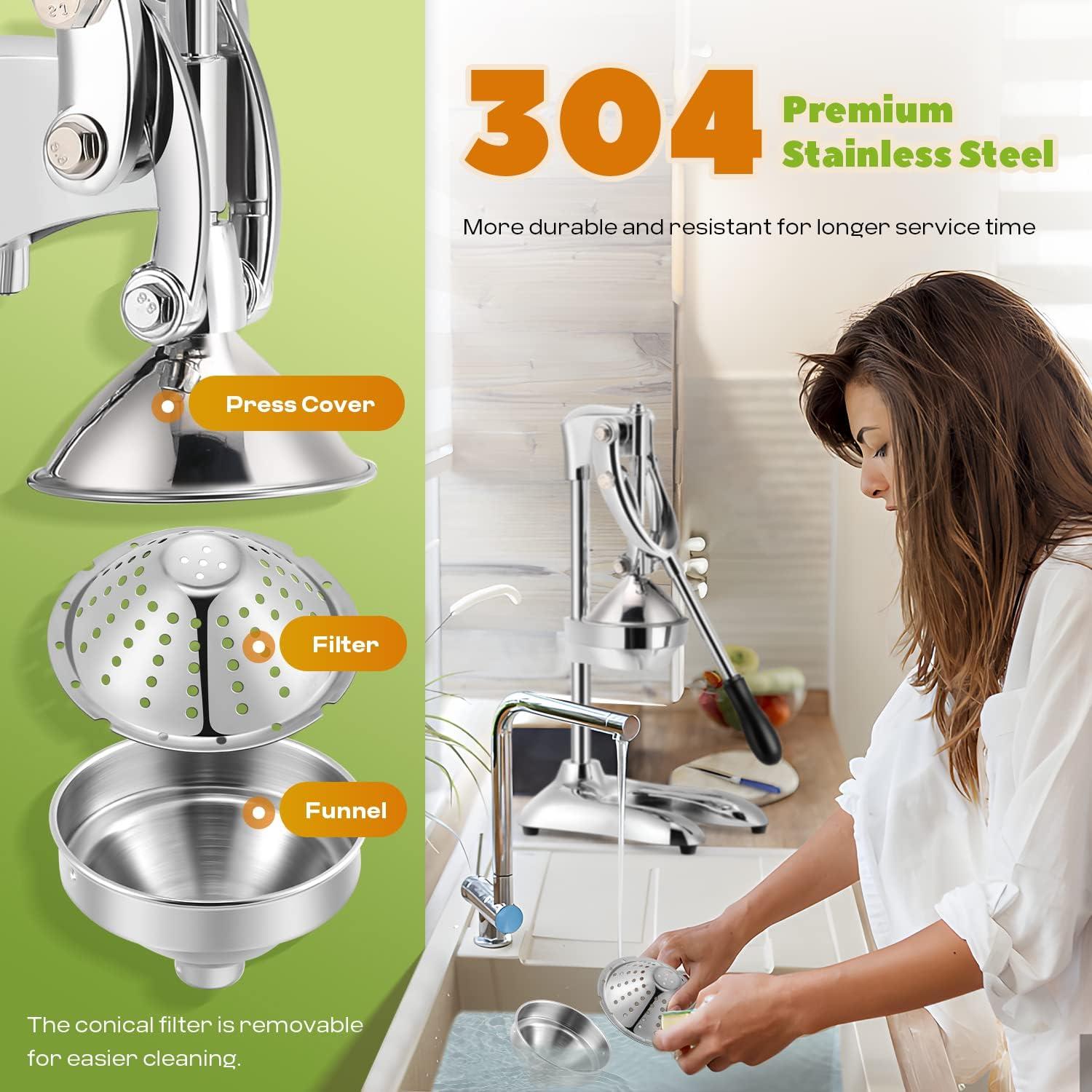 Exprimidor Manual Luzrise de Acero Inoxidable 3.98 kg 0.5 L