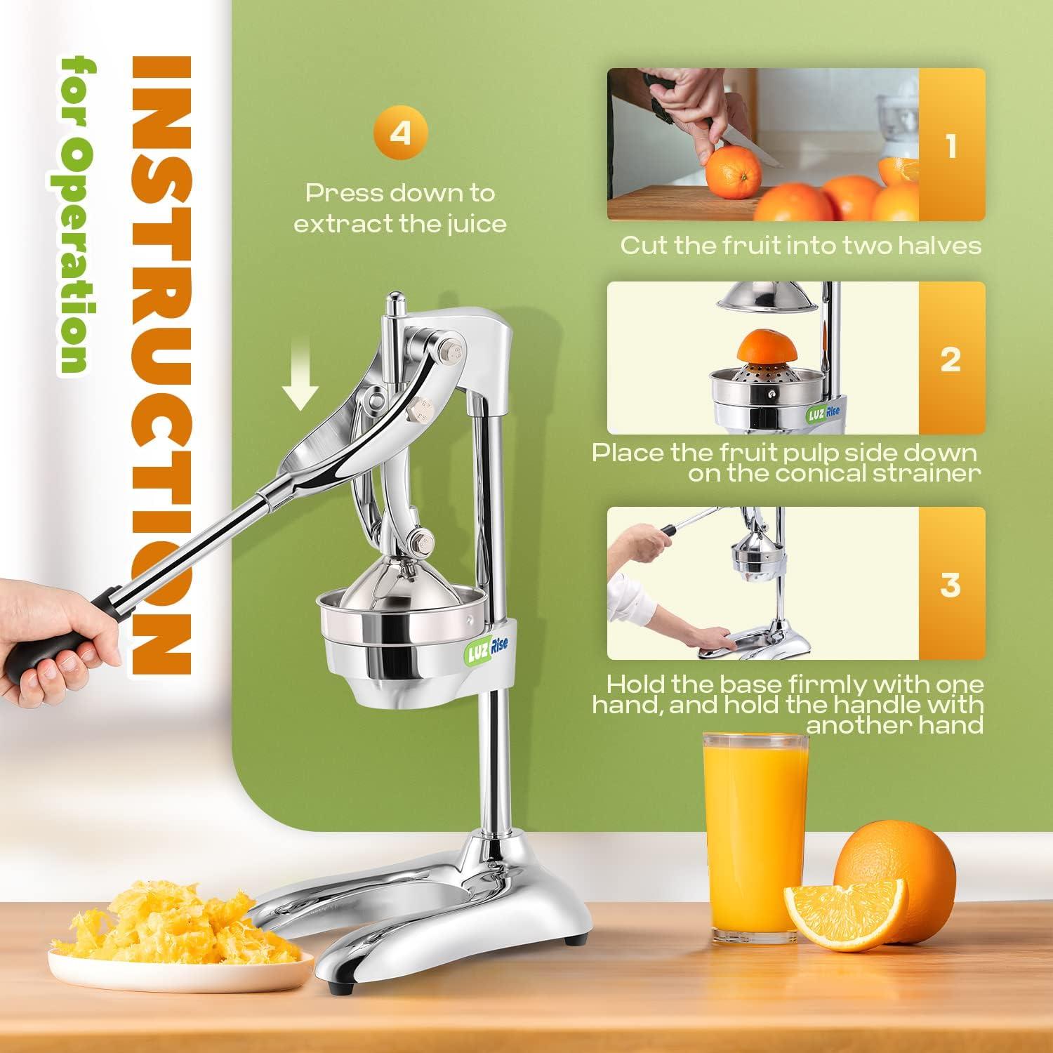 Exprimidor Manual Luzrise de Acero Inoxidable 3.98 kg 0.5 L