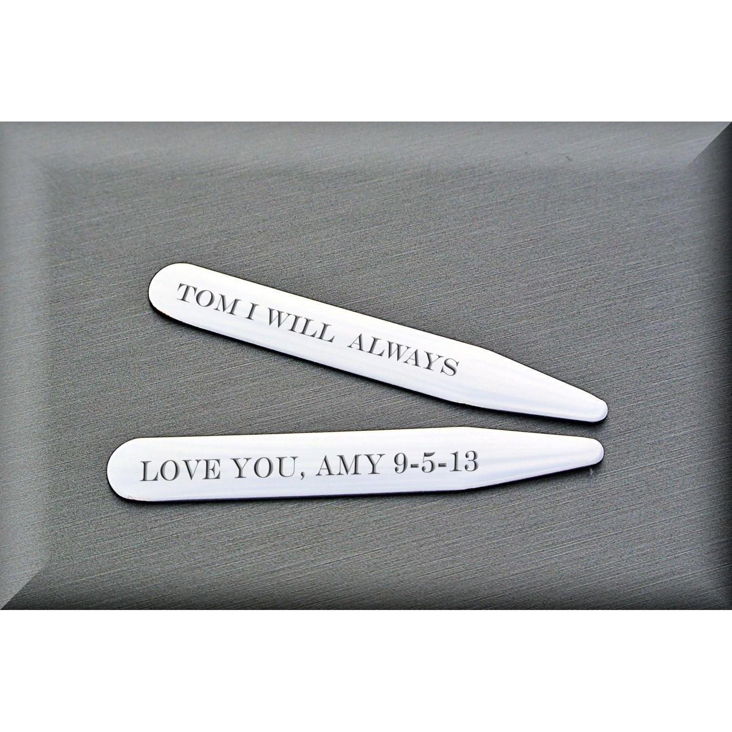 Pines de Cuello Personalizados A & L Grabado Acero Inoxidable