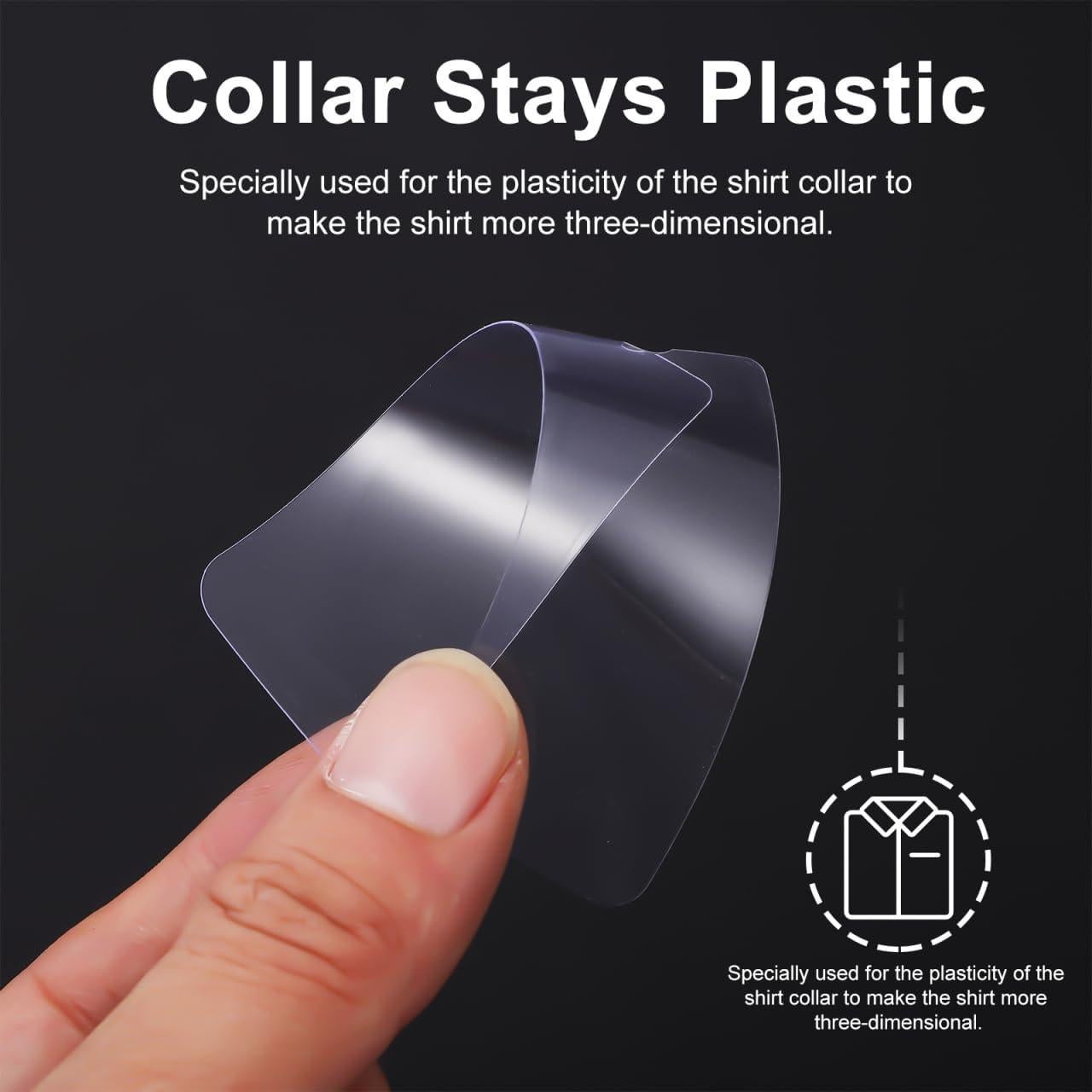 Soportes para Cuello de Camisa COHEALI 100pcs Plástico Transparente