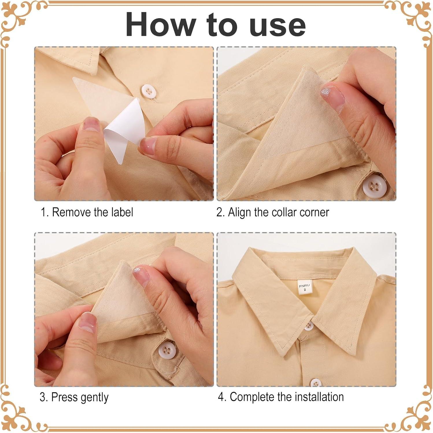 150 Etiquetas Adhesivas para Cuellos de Camisas Unisex Xthrotsenk