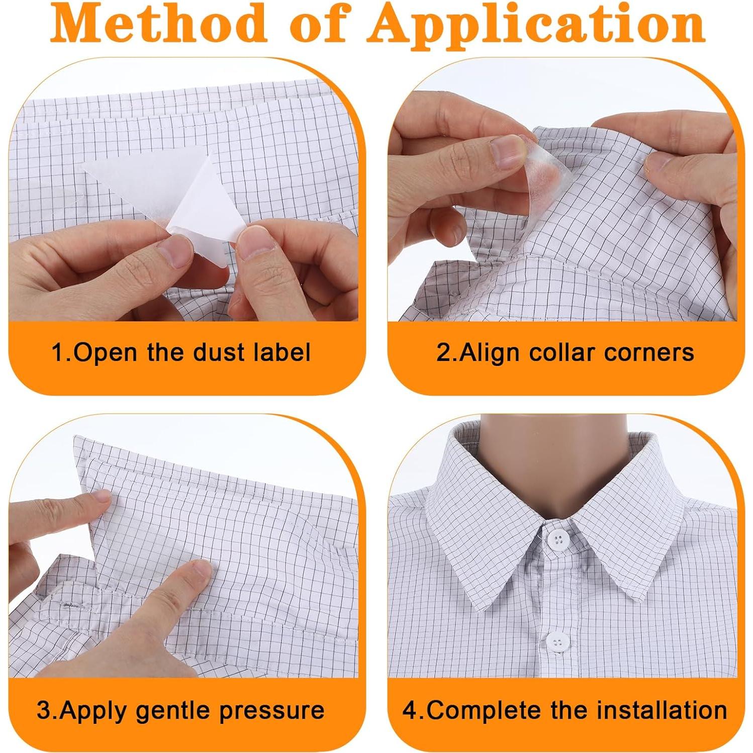 60 Soportes de Collar Antirrollo Quilax para Camisas de Hombre