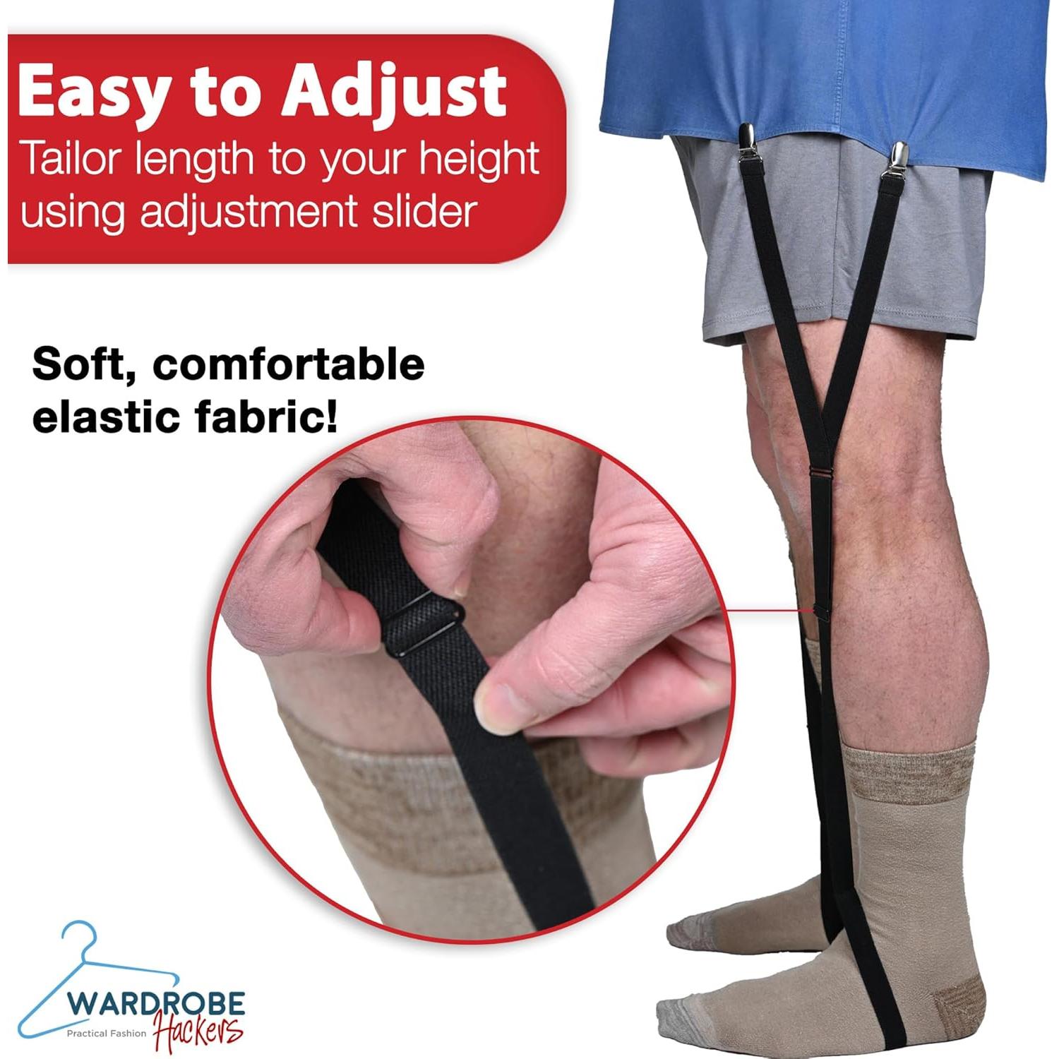 Soportes de Camisa Elásticos Negros para Hombres y Mujeres